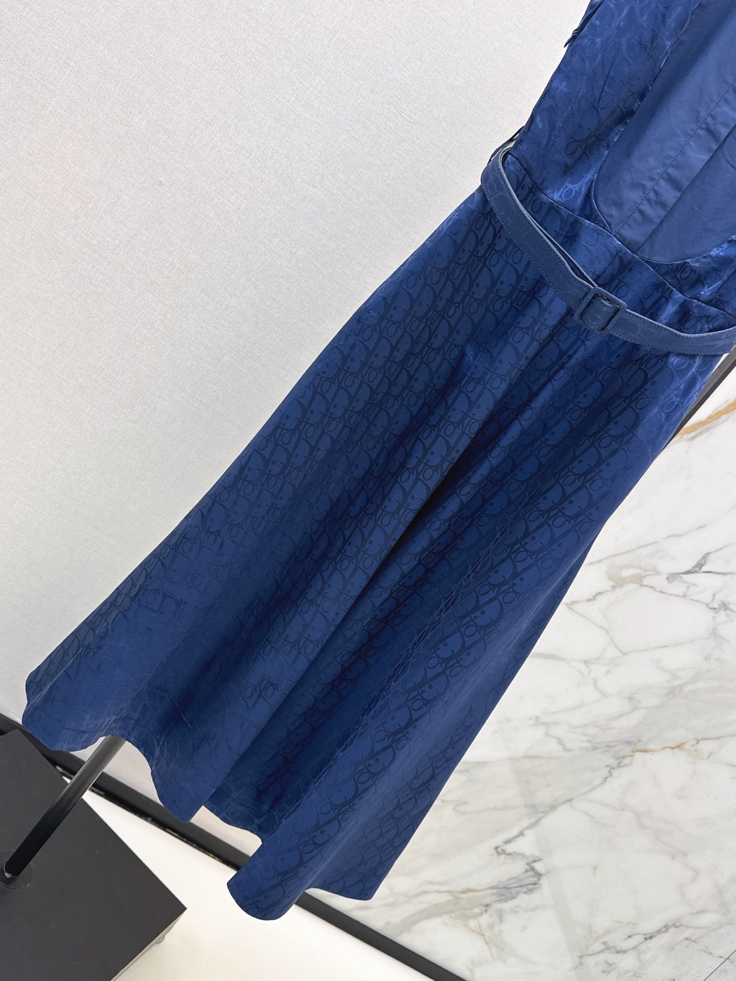 26SS NEW logo jacquard stand up collar long dress
