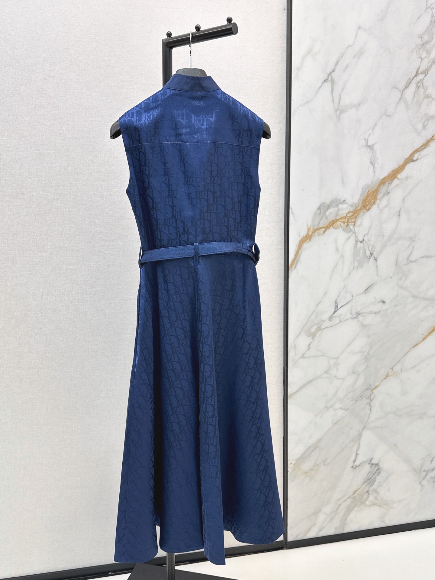 26SS NEW logo jacquard stand up collar long dress