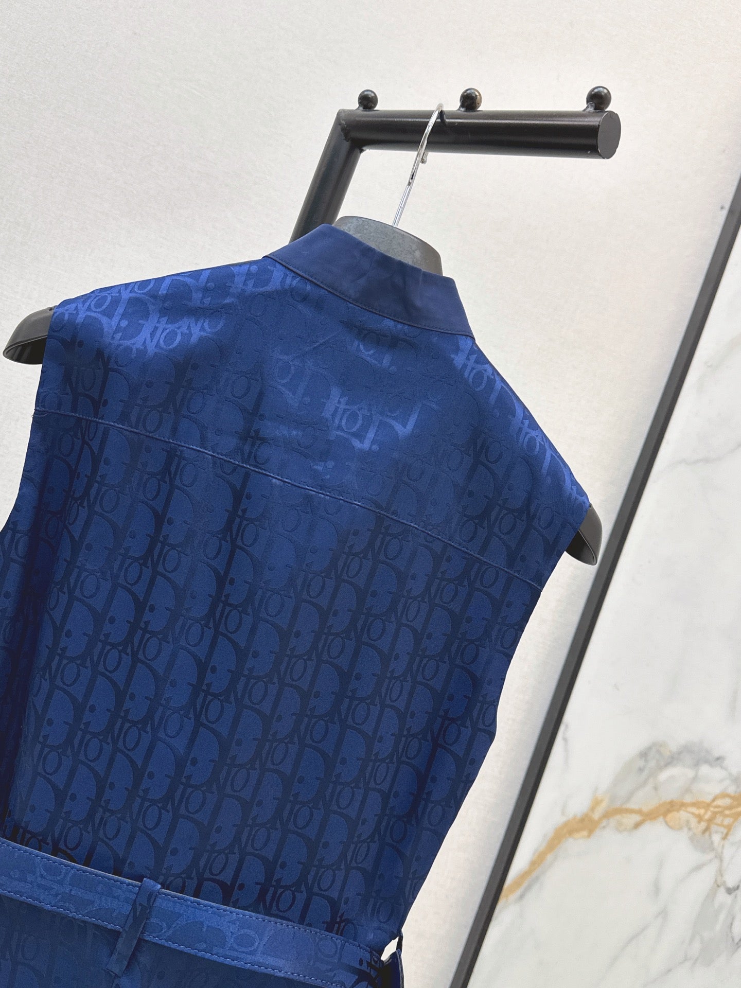 26SS NEW logo jacquard stand up collar long dress