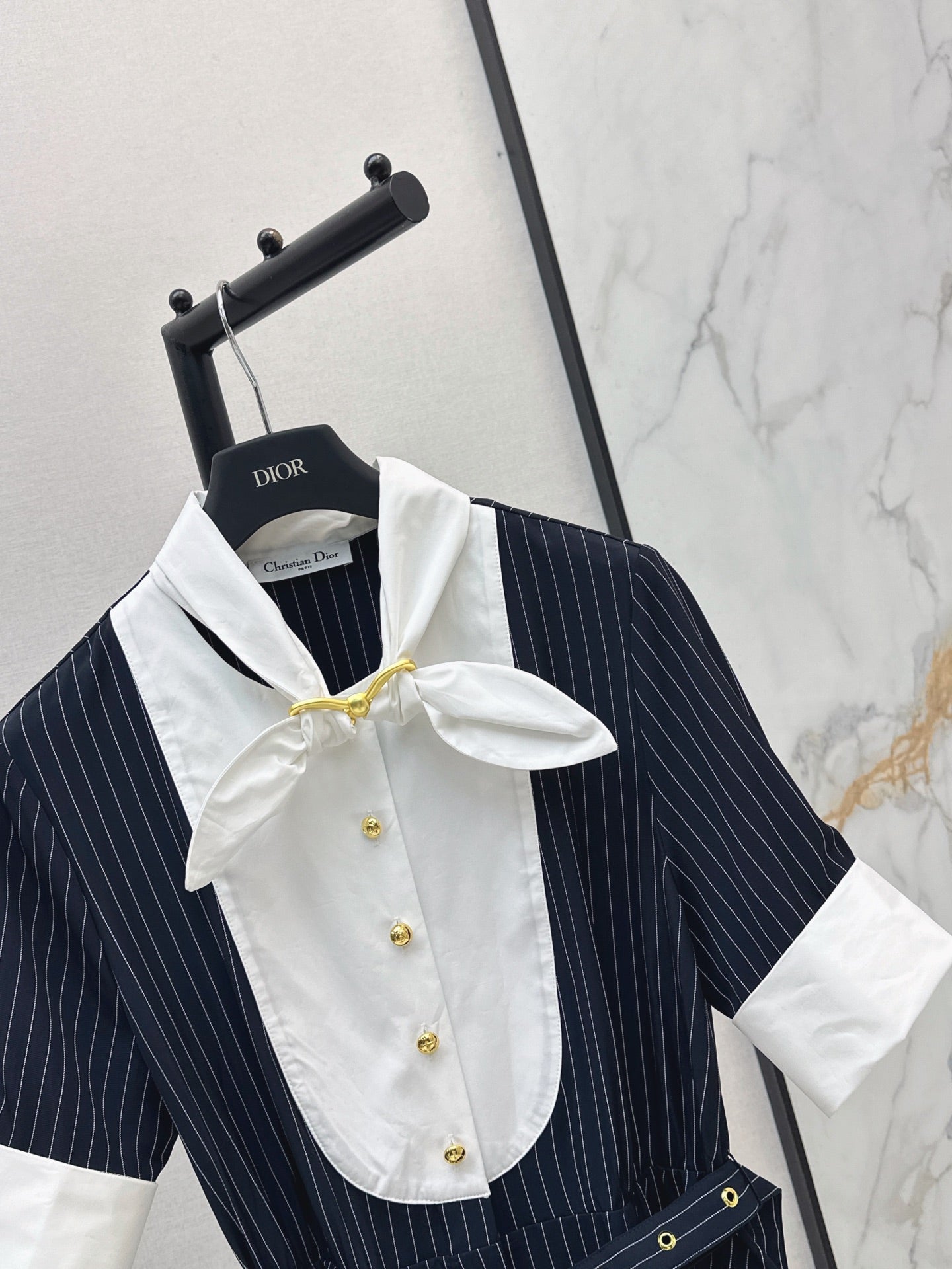 26SS NEW striped patchwork contrasting long dress
