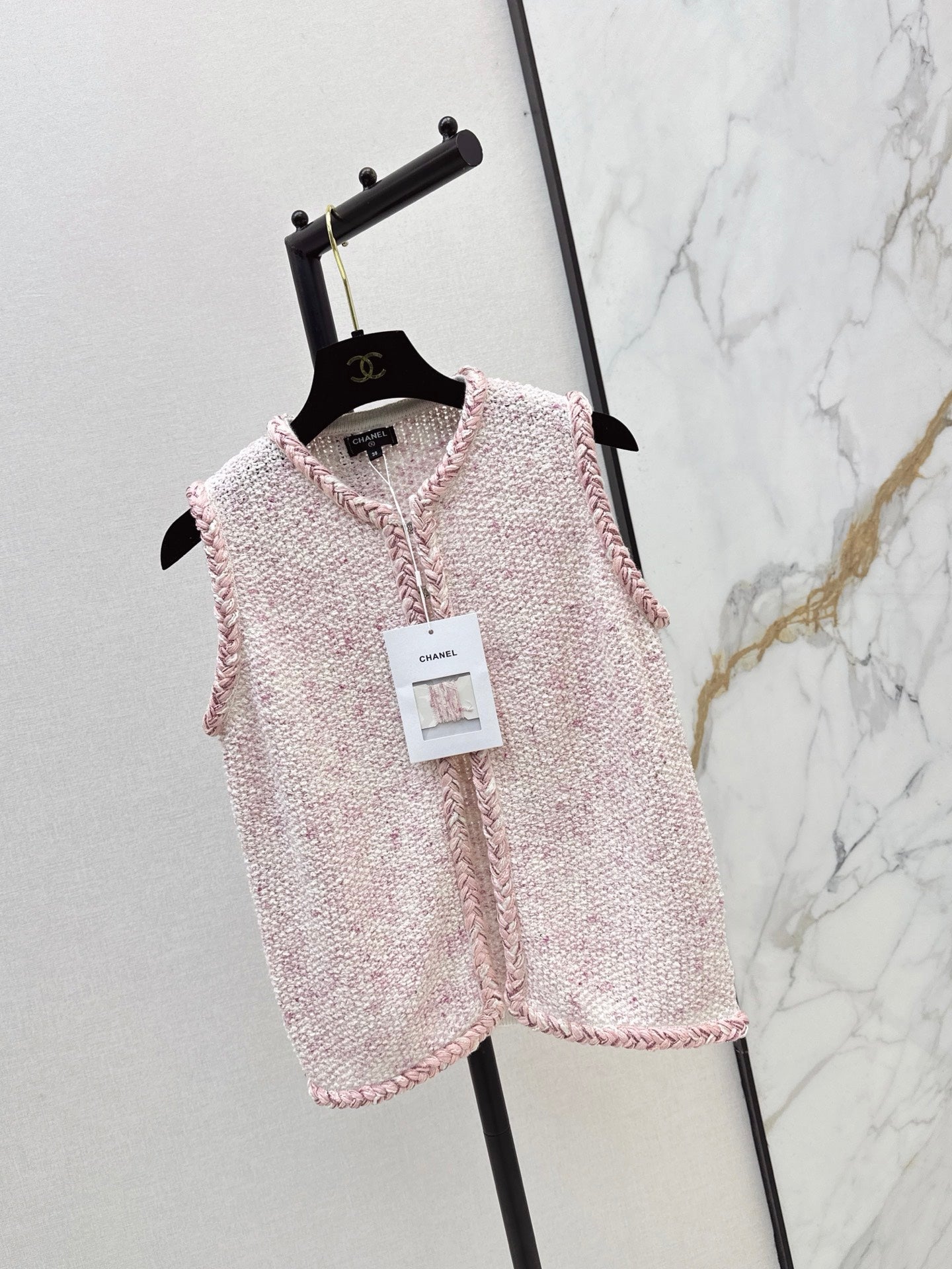 26SS NEW pony Fried Dough Twists binding knitting vest