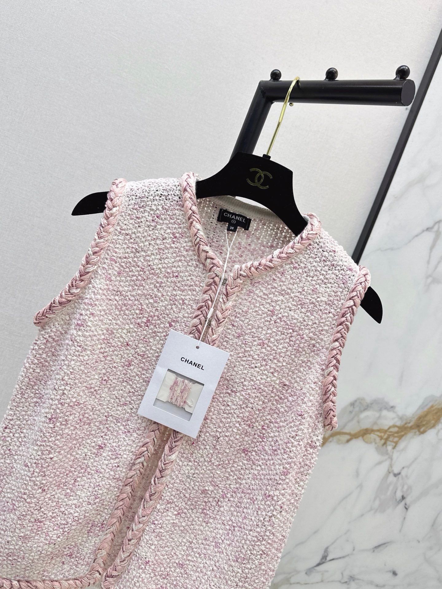 26SS NEW pony Fried Dough Twists binding knitting vest