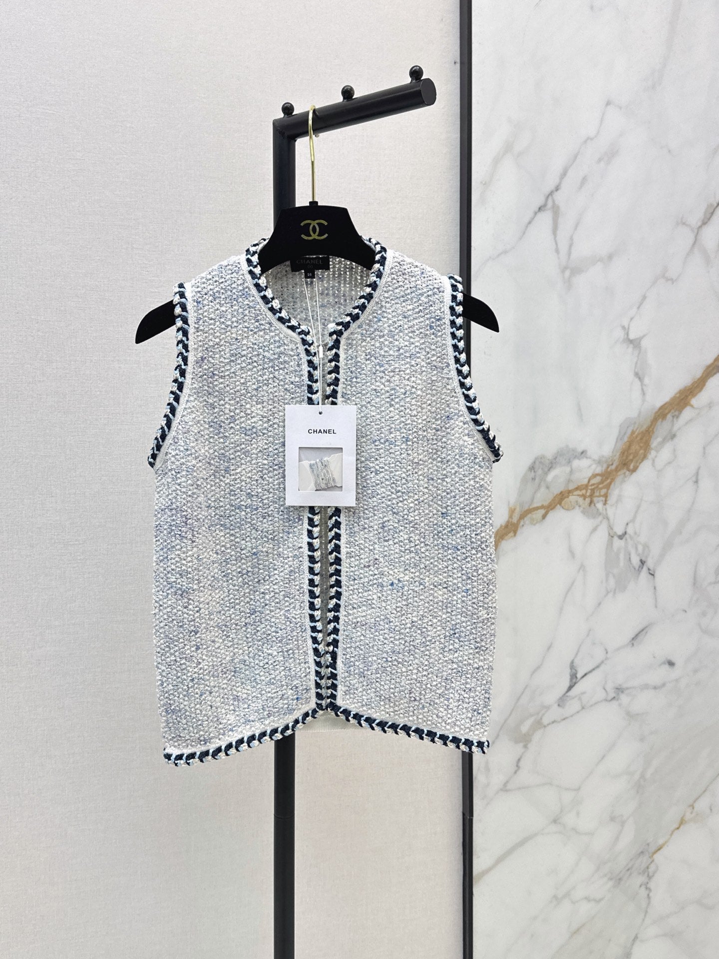 26SS NEW pony Fried Dough Twists binding knitting vest