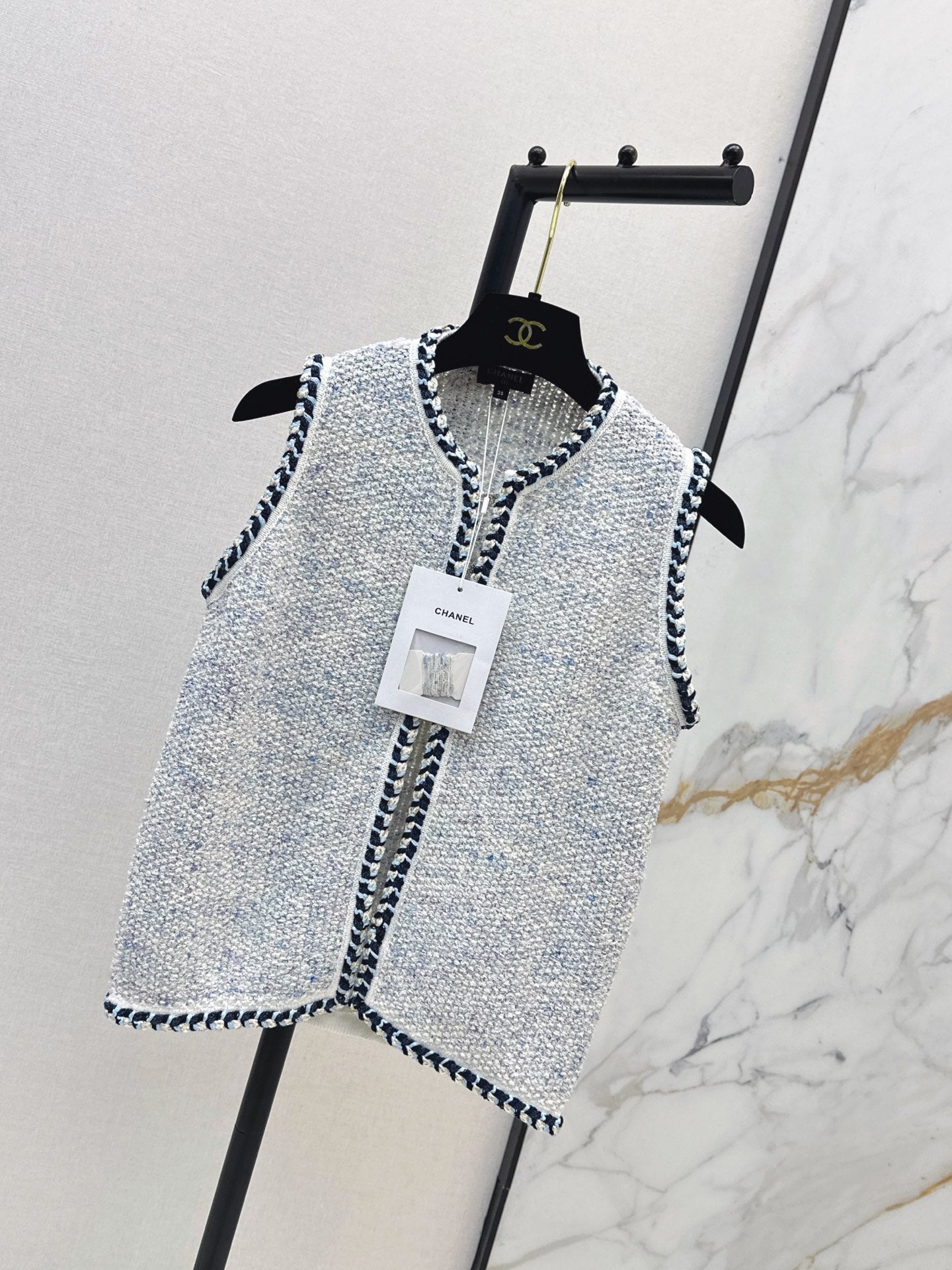 26SS NEW pony Fried Dough Twists binding knitting vest