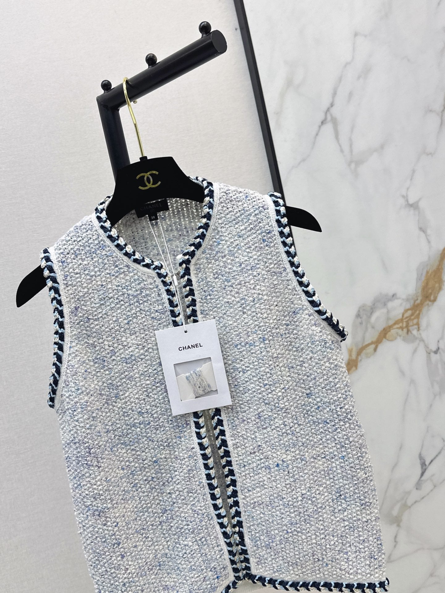 26SS NEW pony Fried Dough Twists binding knitting vest