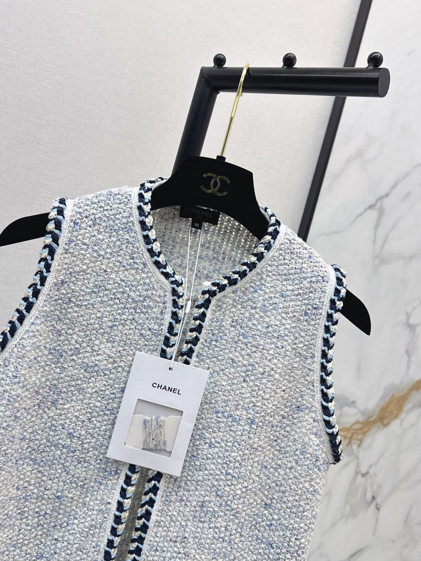 26SS NEW pony Fried Dough Twists binding knitting vest