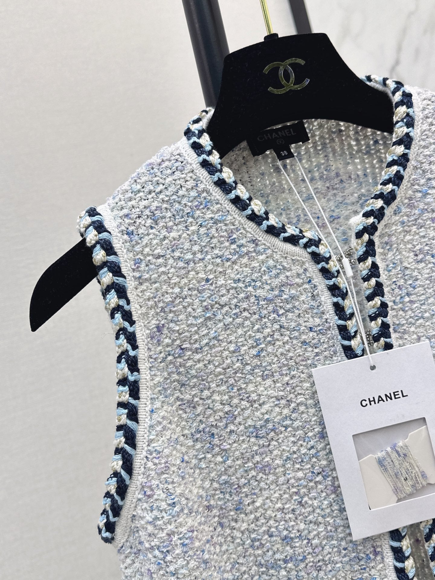26SS NEW pony Fried Dough Twists binding knitting vest