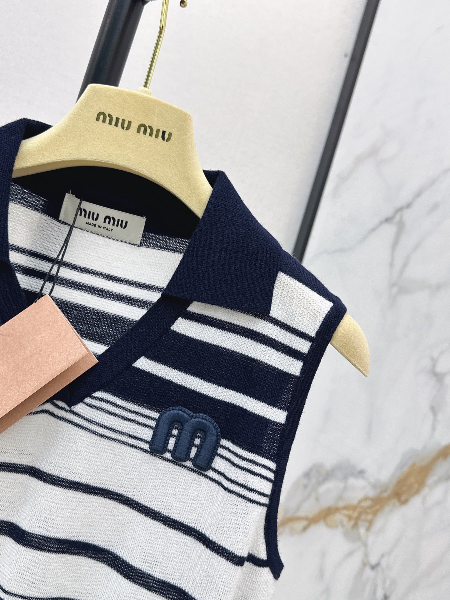 26SS NEW striped sleeveless knitted vest
