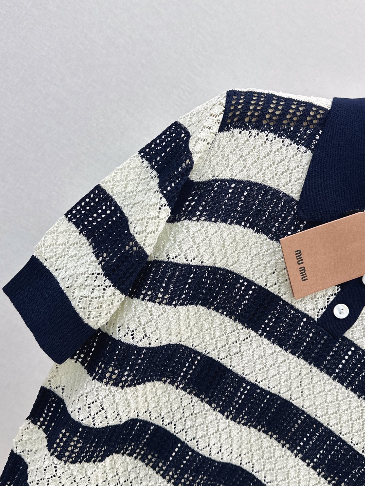 26SS NEW striped knitted polo shirt