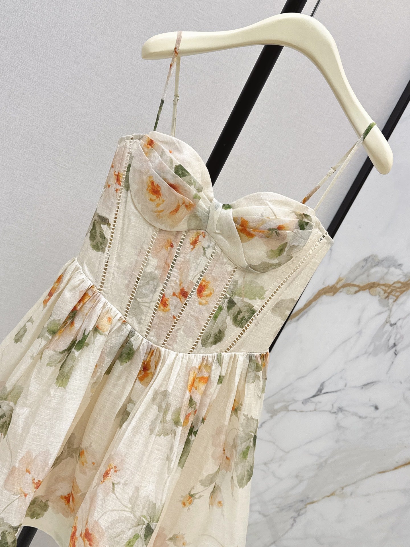 26SS NEW vacation style heavyweight strapless camisole dress