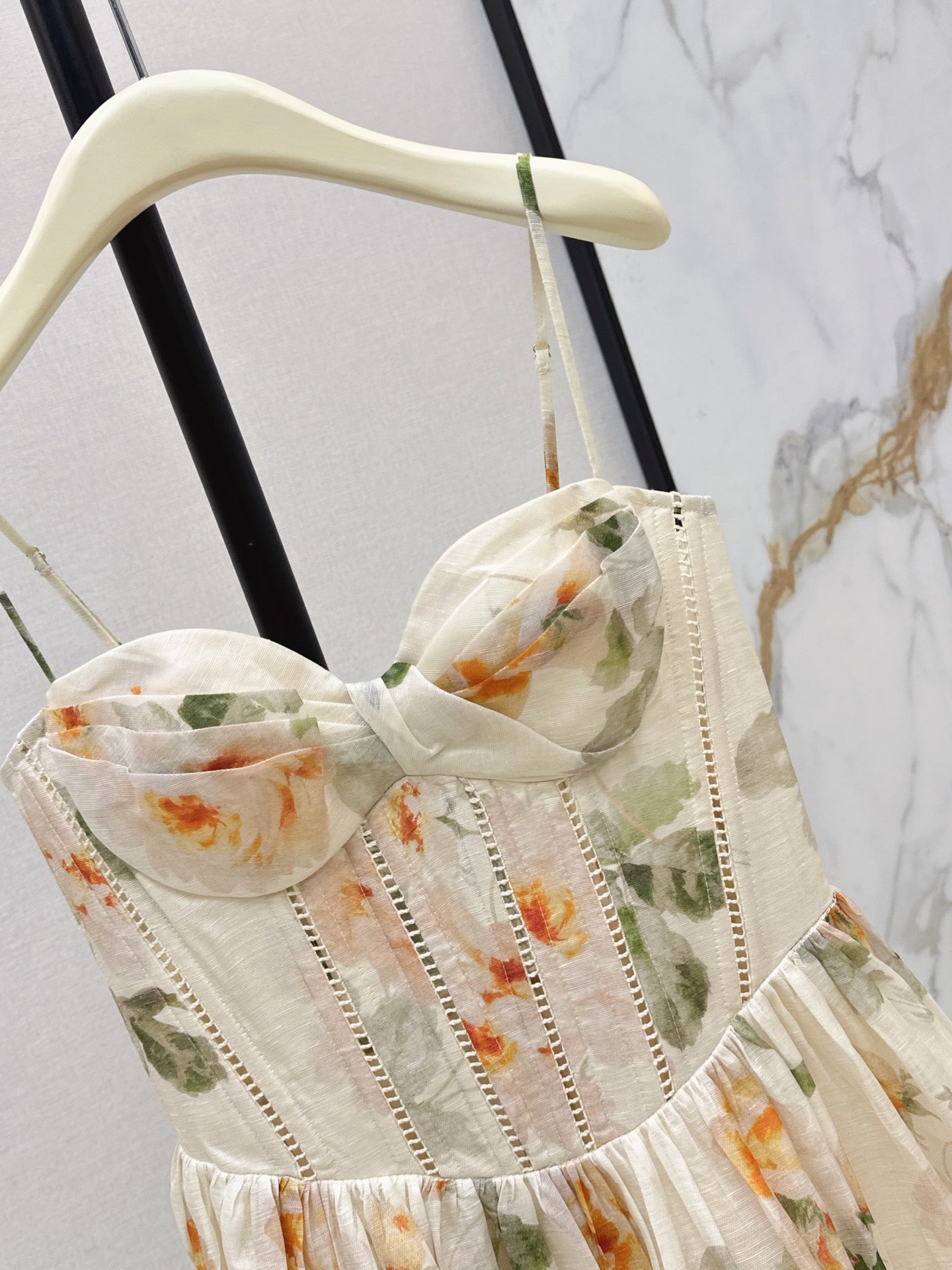 26SS NEW vacation style heavyweight strapless camisole dress