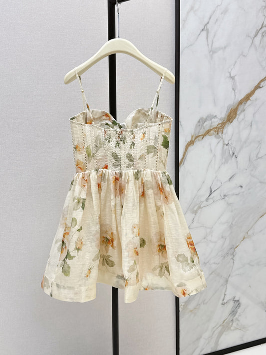 26SS NEW vacation style heavyweight strapless camisole dress