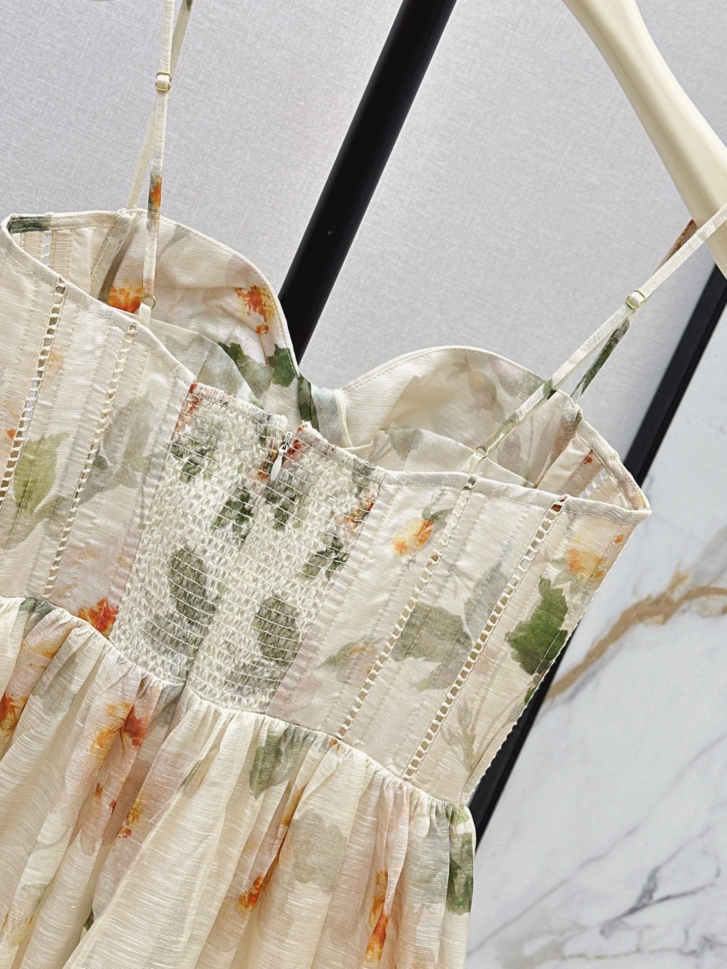 26SS NEW vacation style heavyweight strapless camisole dress