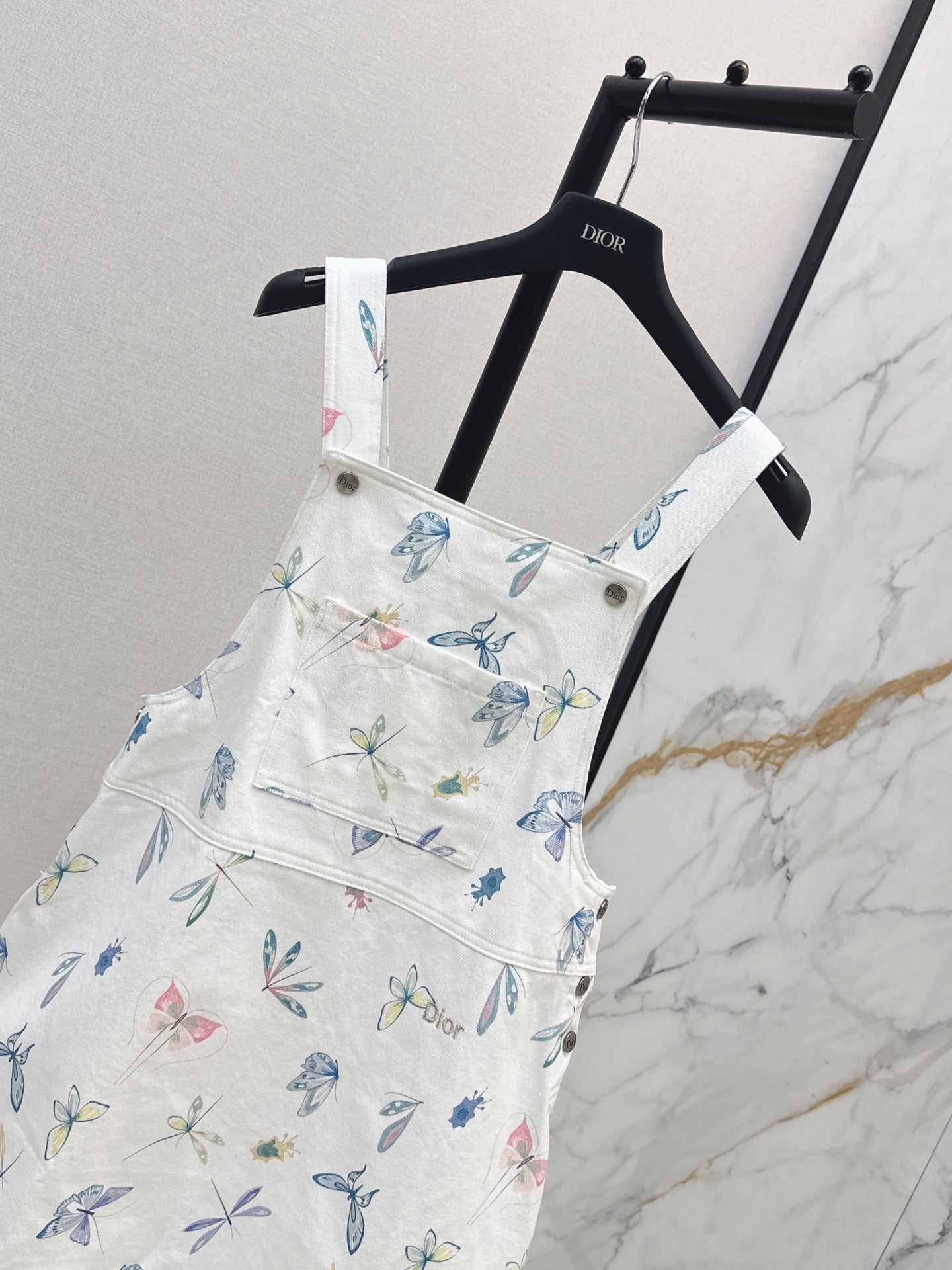 26SS NEW Nautical Series Denim Overalls Dress