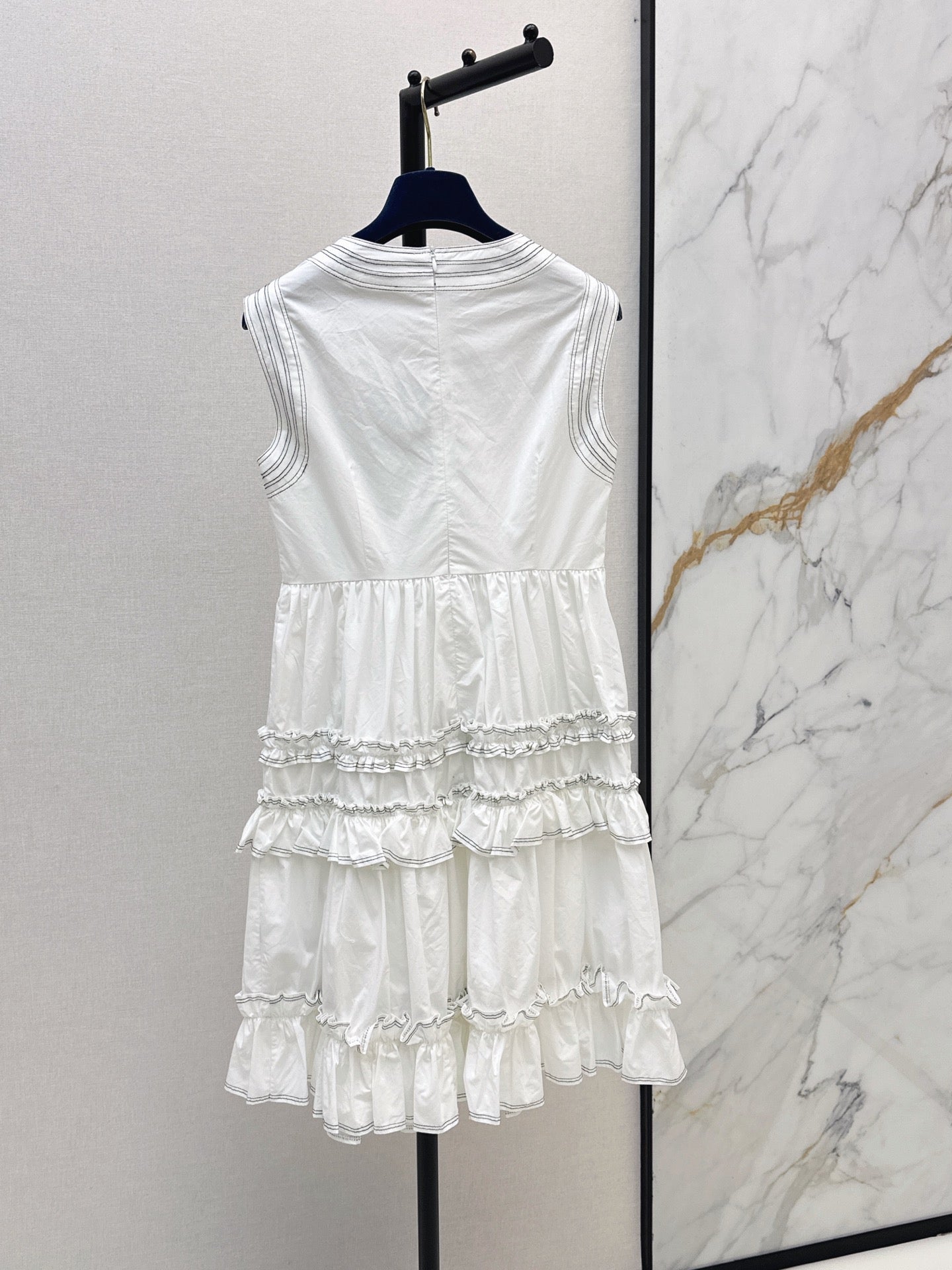 26SS NEW Sleeveless Long Dress with Ruffled Hem