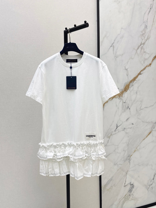 26SS NEW Sleeveless Short Dress with Ruffled Hem