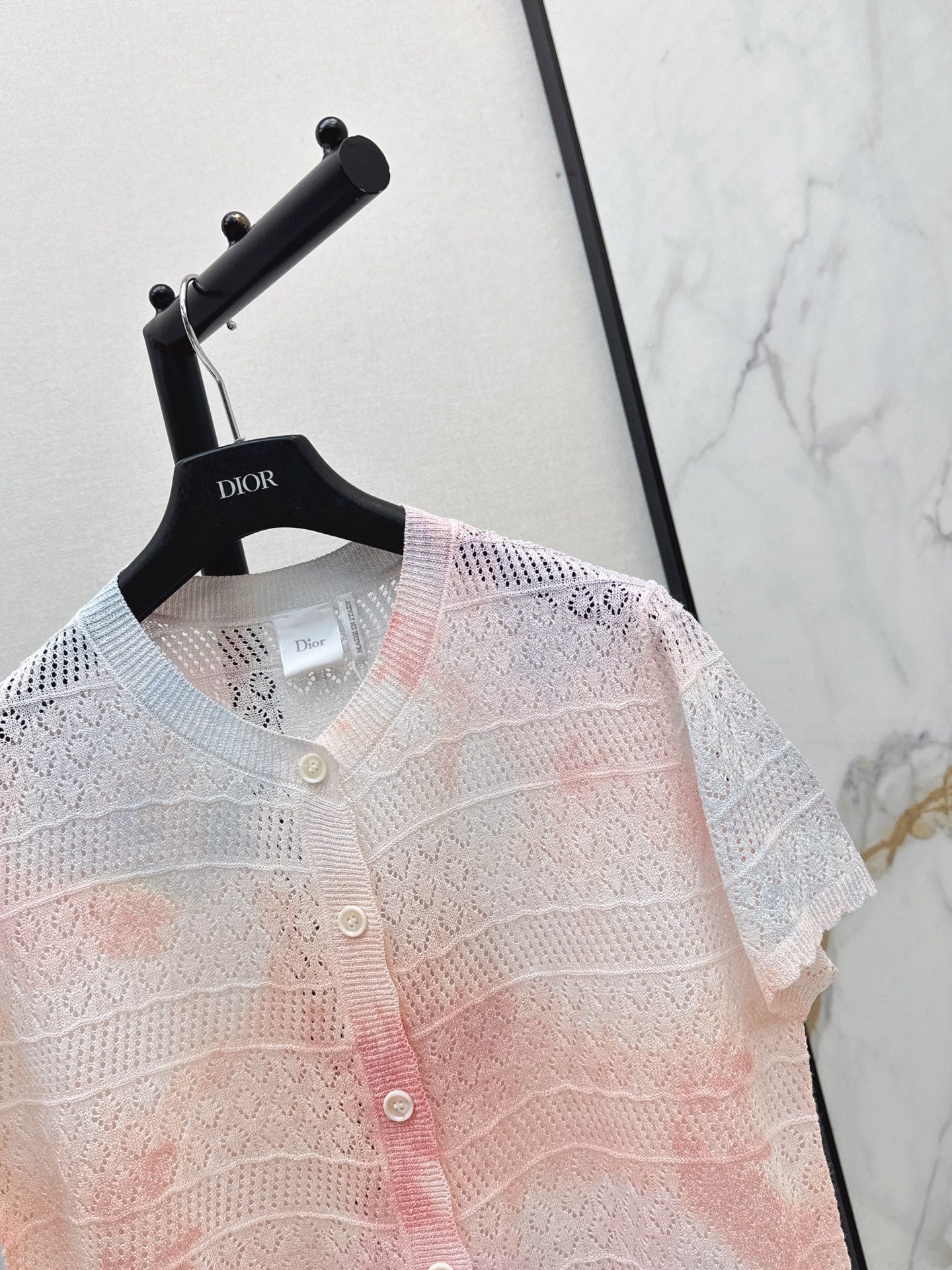 26SS NEW Gradient Round Neck Short Sleeve Knit Cardigan