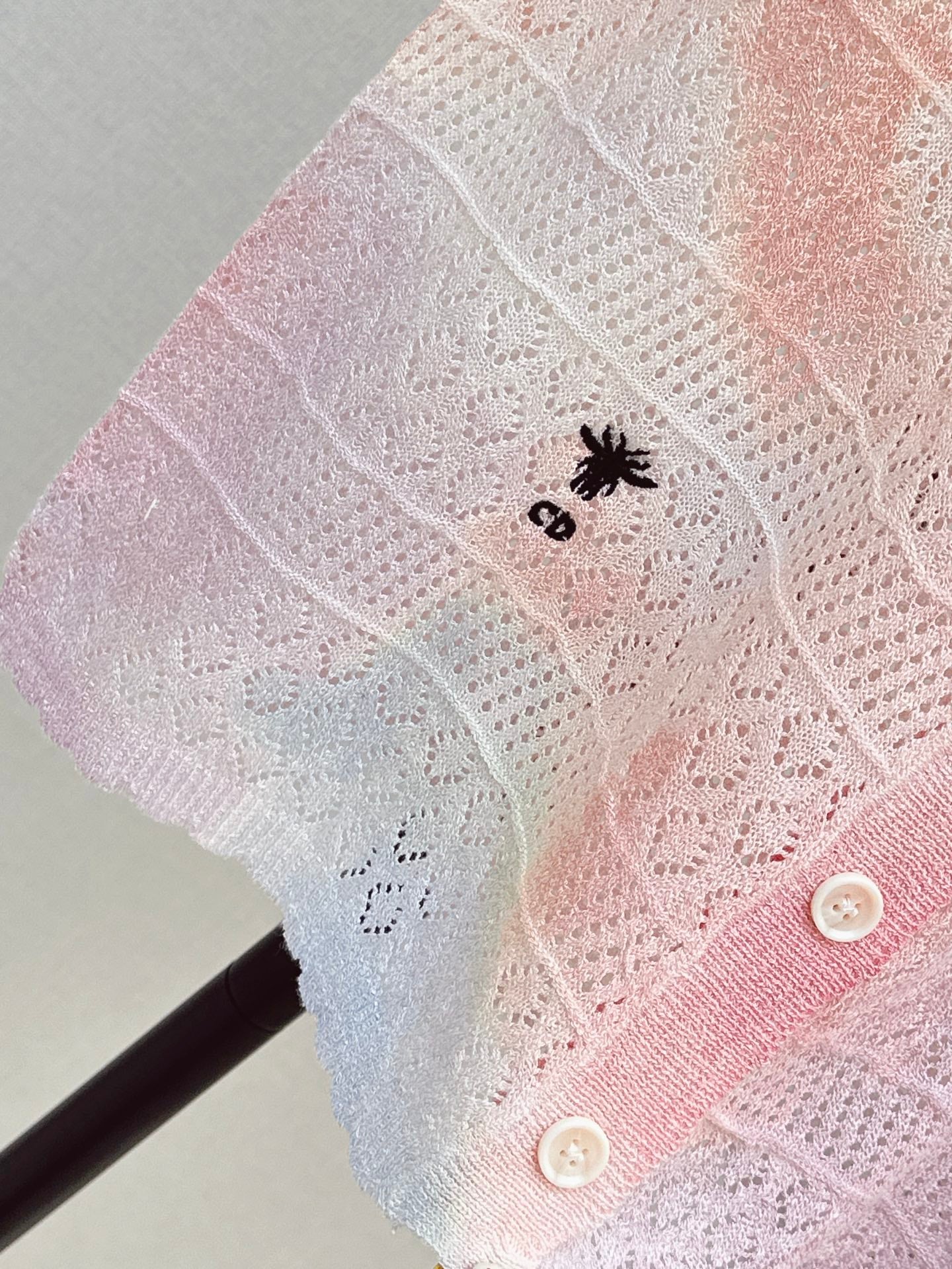 26SS NEW Gradient Round Neck Short Sleeve Knit Cardigan