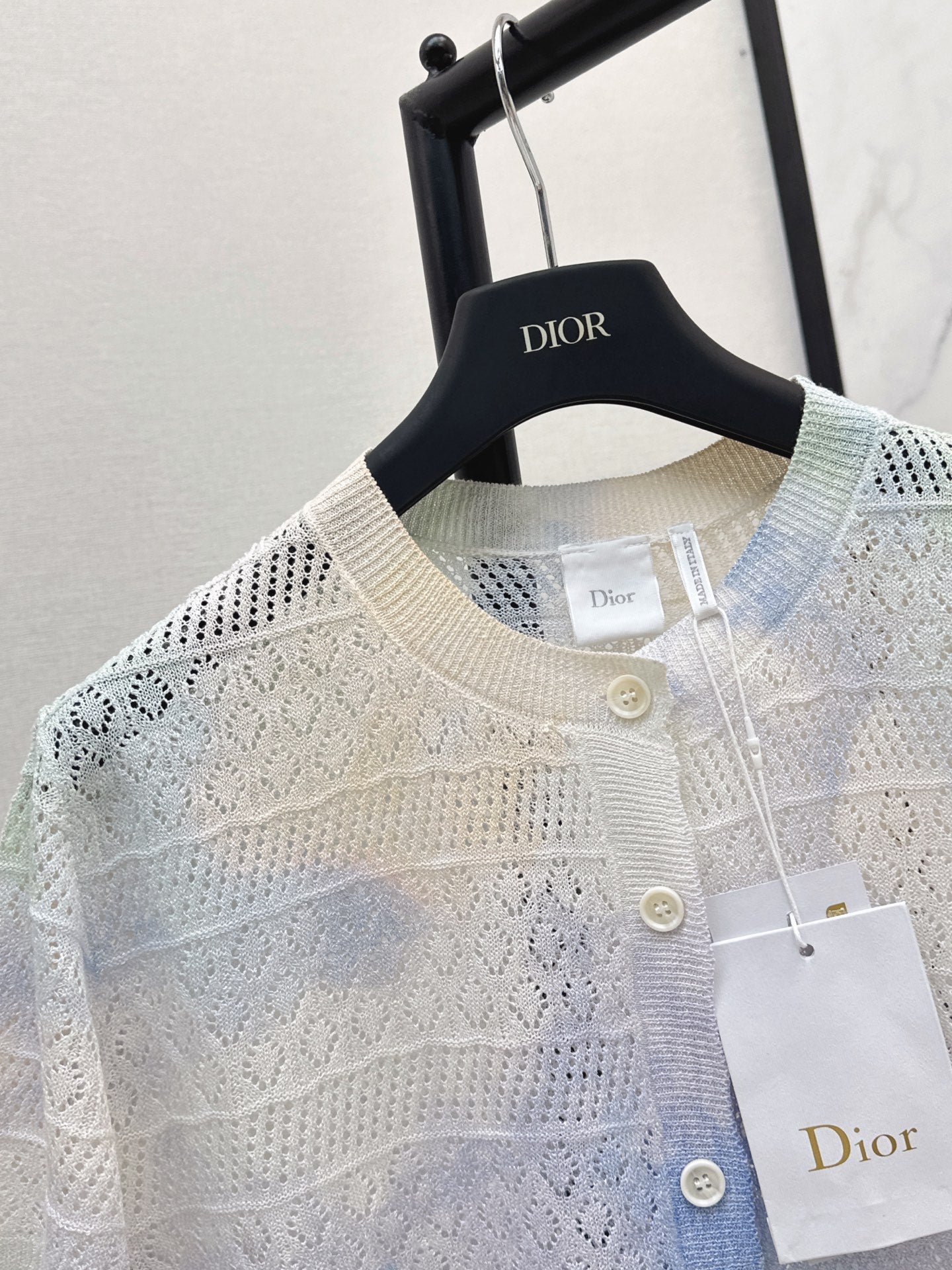 26SS NEW Gradient Round Neck Short Sleeve Knit Cardigan