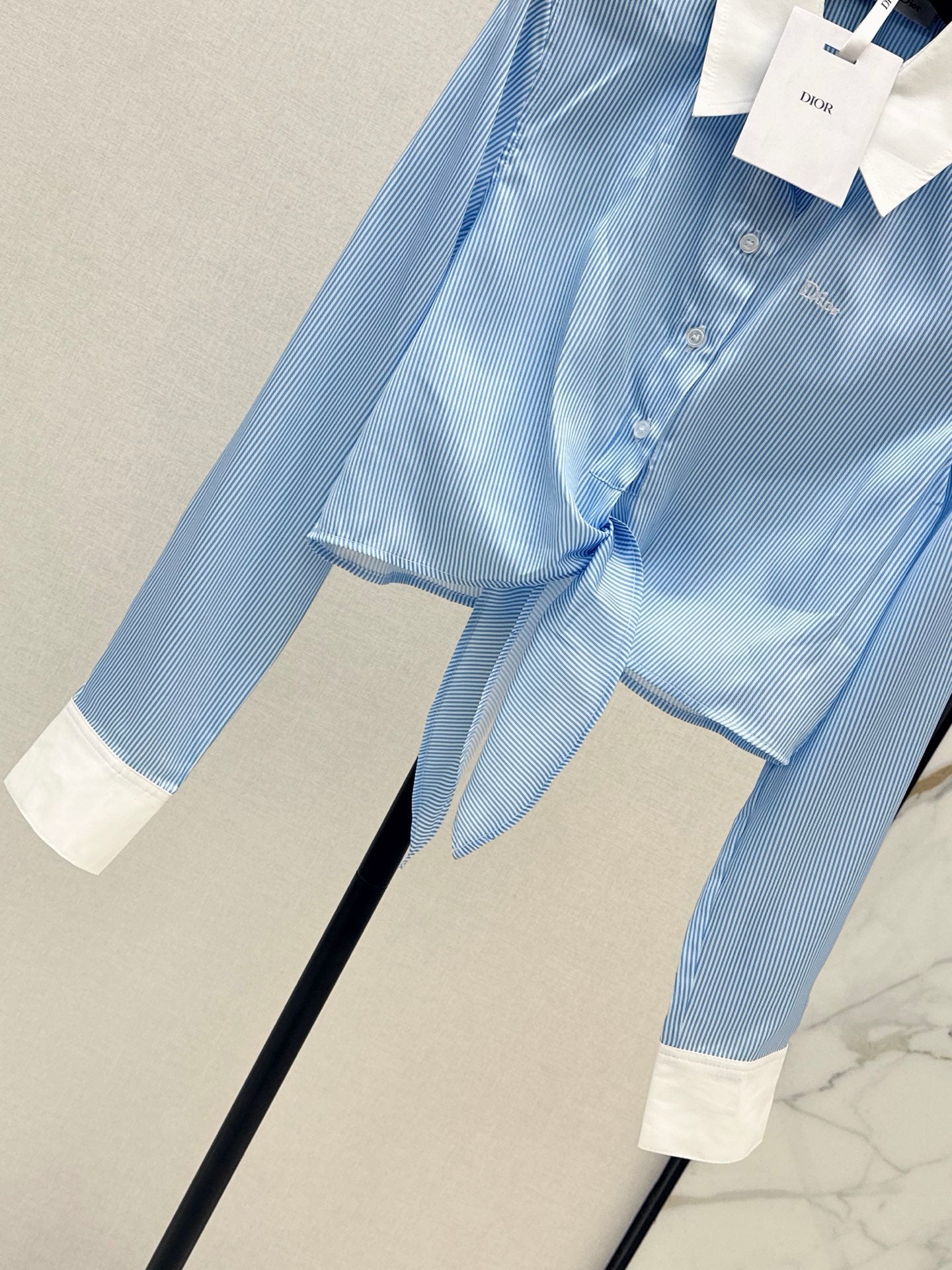 26SS NEW Color-blocked Lapel Tie-up Shirt