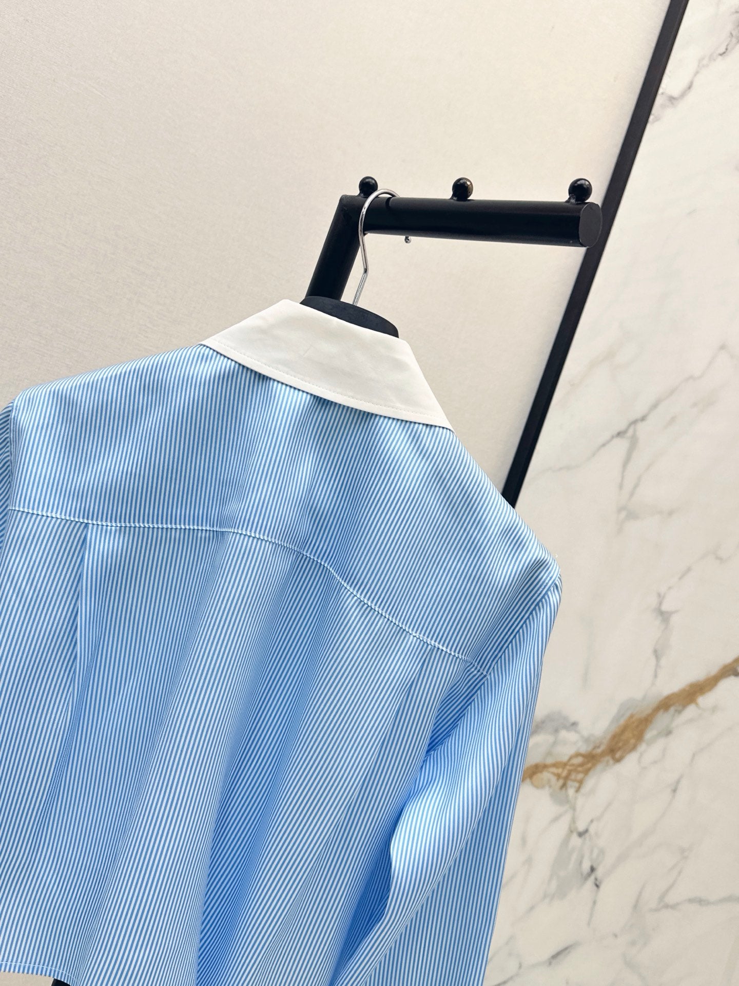 26SS NEW Color-blocked Lapel Tie-up Shirt