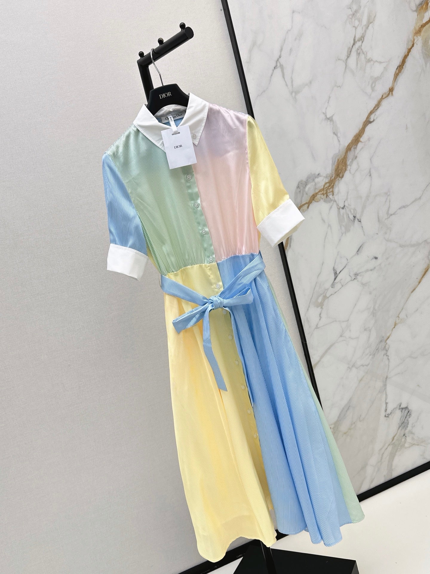26SS NEW Dopamine-colored patchwork long dress💛
