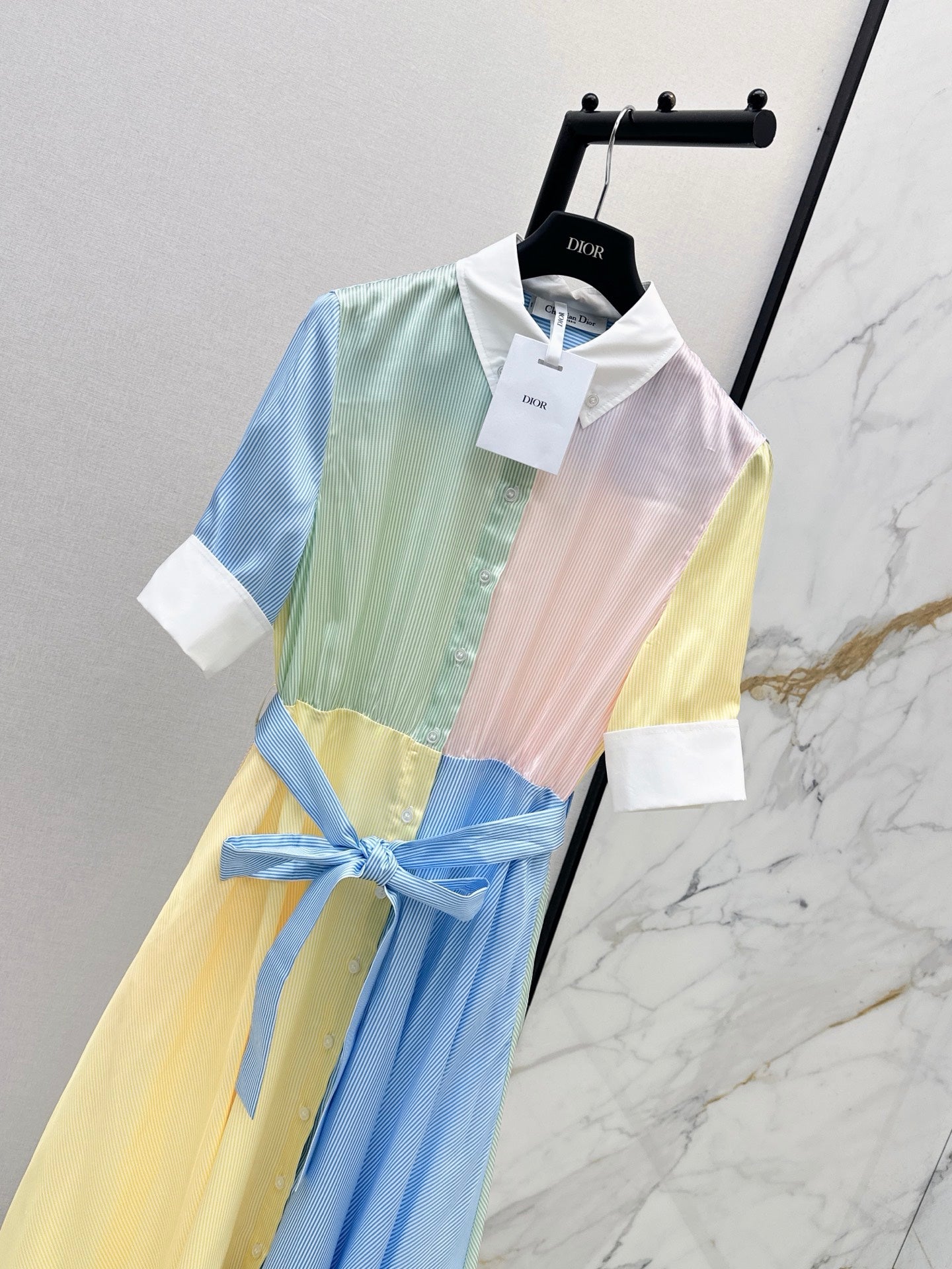 26SS NEW Dopamine-colored patchwork long dress💛