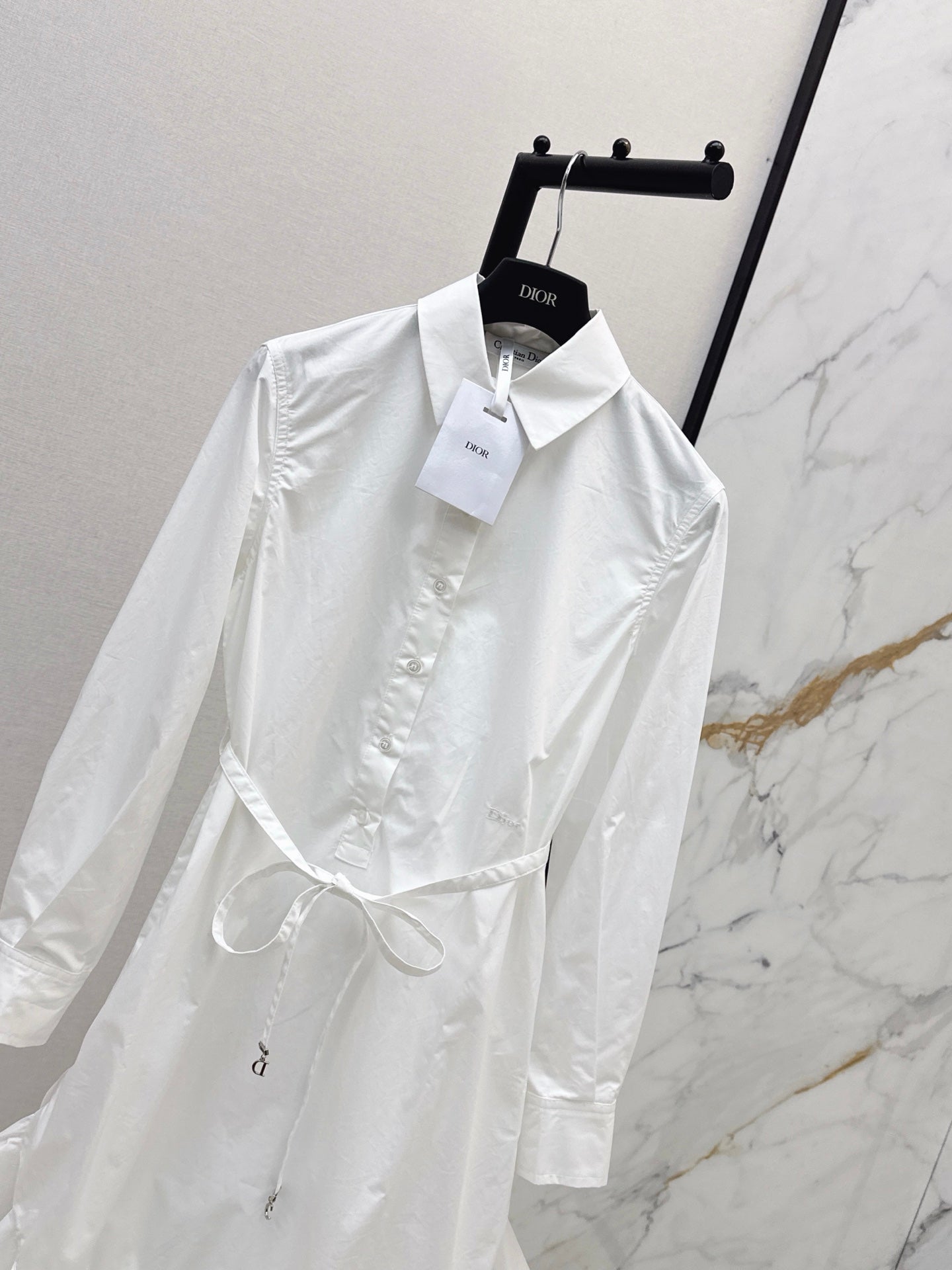 26SS NEW Ruffled Patchwork Shirt Dress 🤍