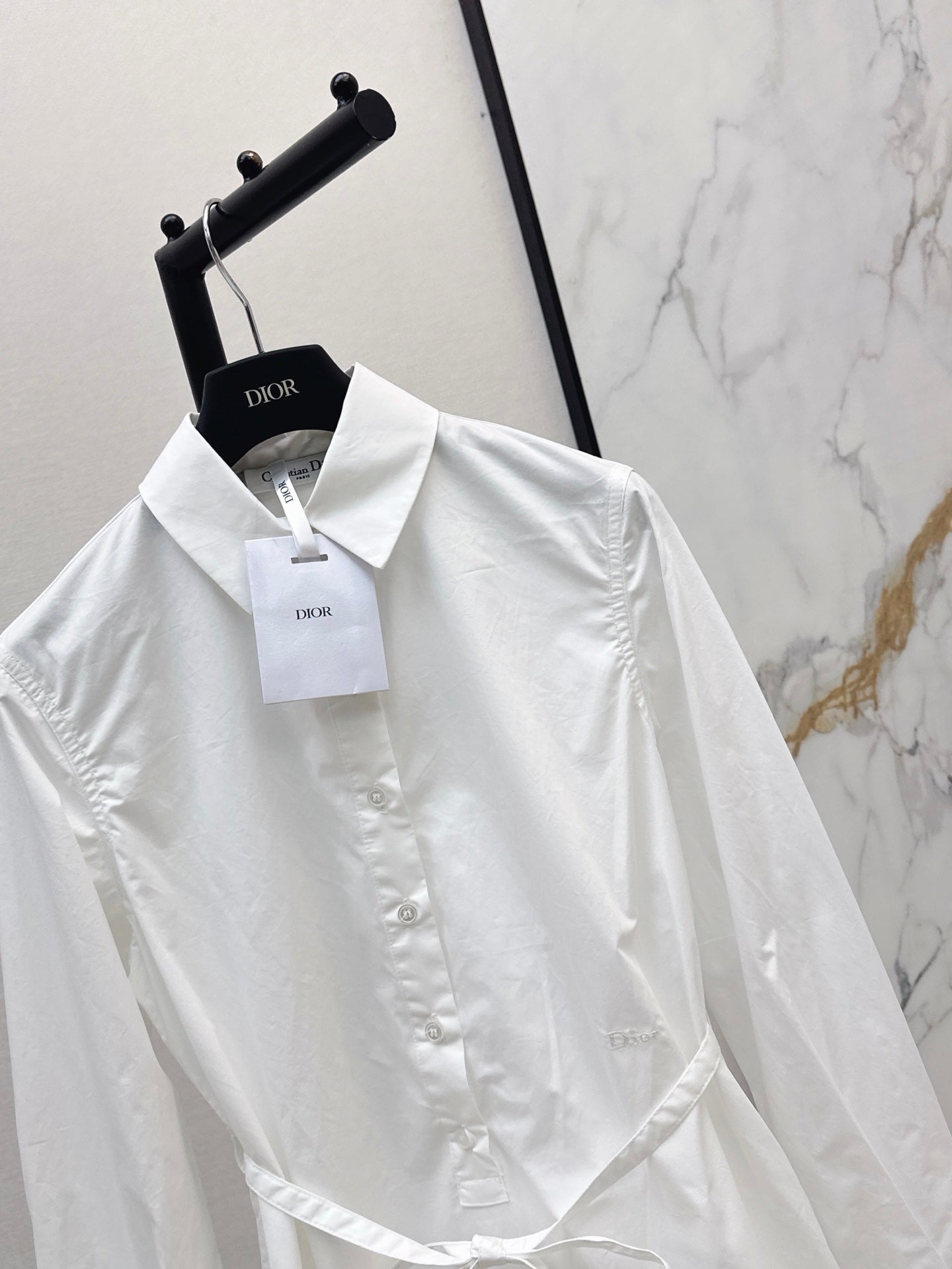 26SS NEW Ruffled Patchwork Shirt Dress 🤍