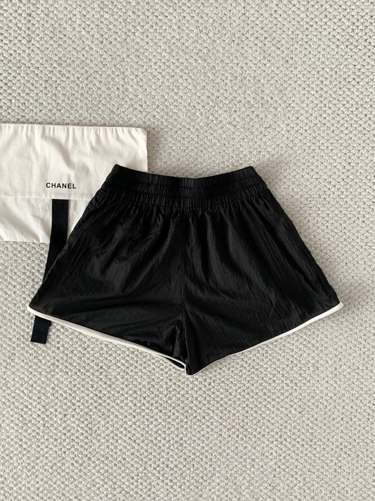 🔥Highest Quality🔥26SS NEW Beach Collection: New Black and White Color Block Hooded Drawstring Shorts
