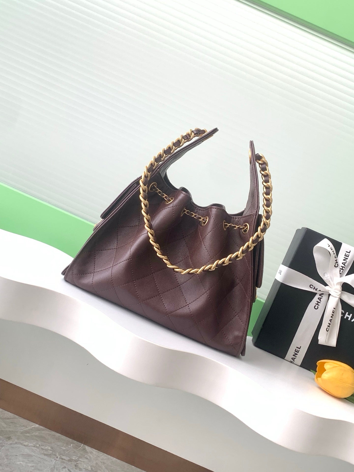 26SS NEW Gum-Patterned Leather Hip Hop Bag