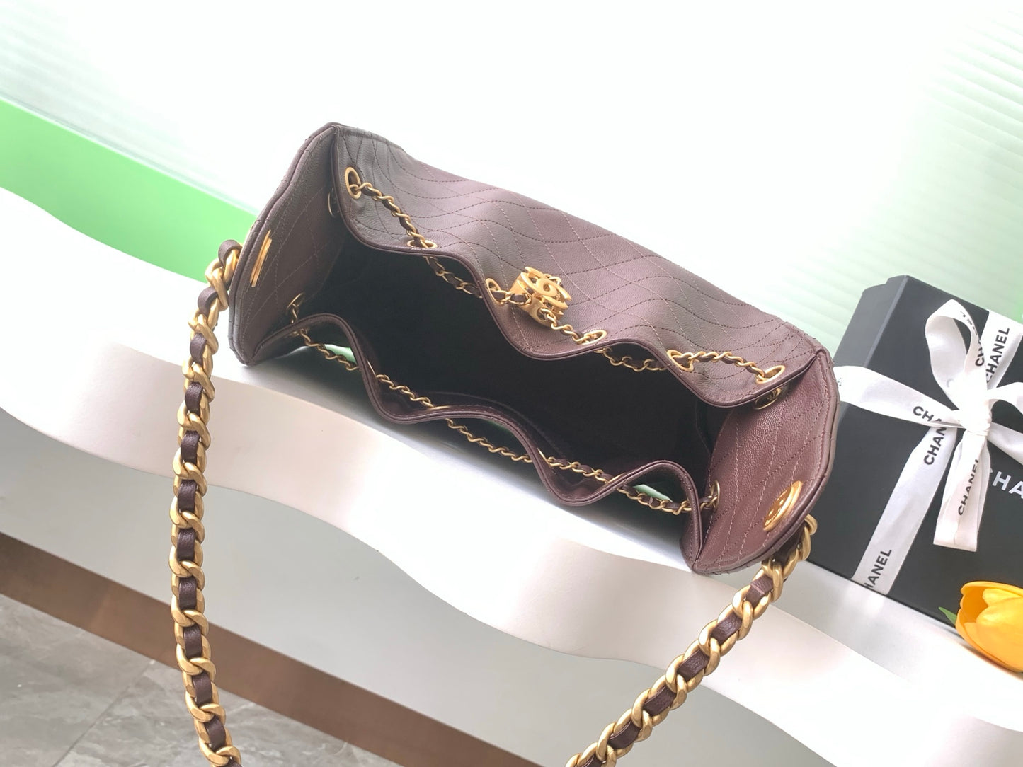 26SS NEW Gum-Patterned Leather Hip Hop Bag