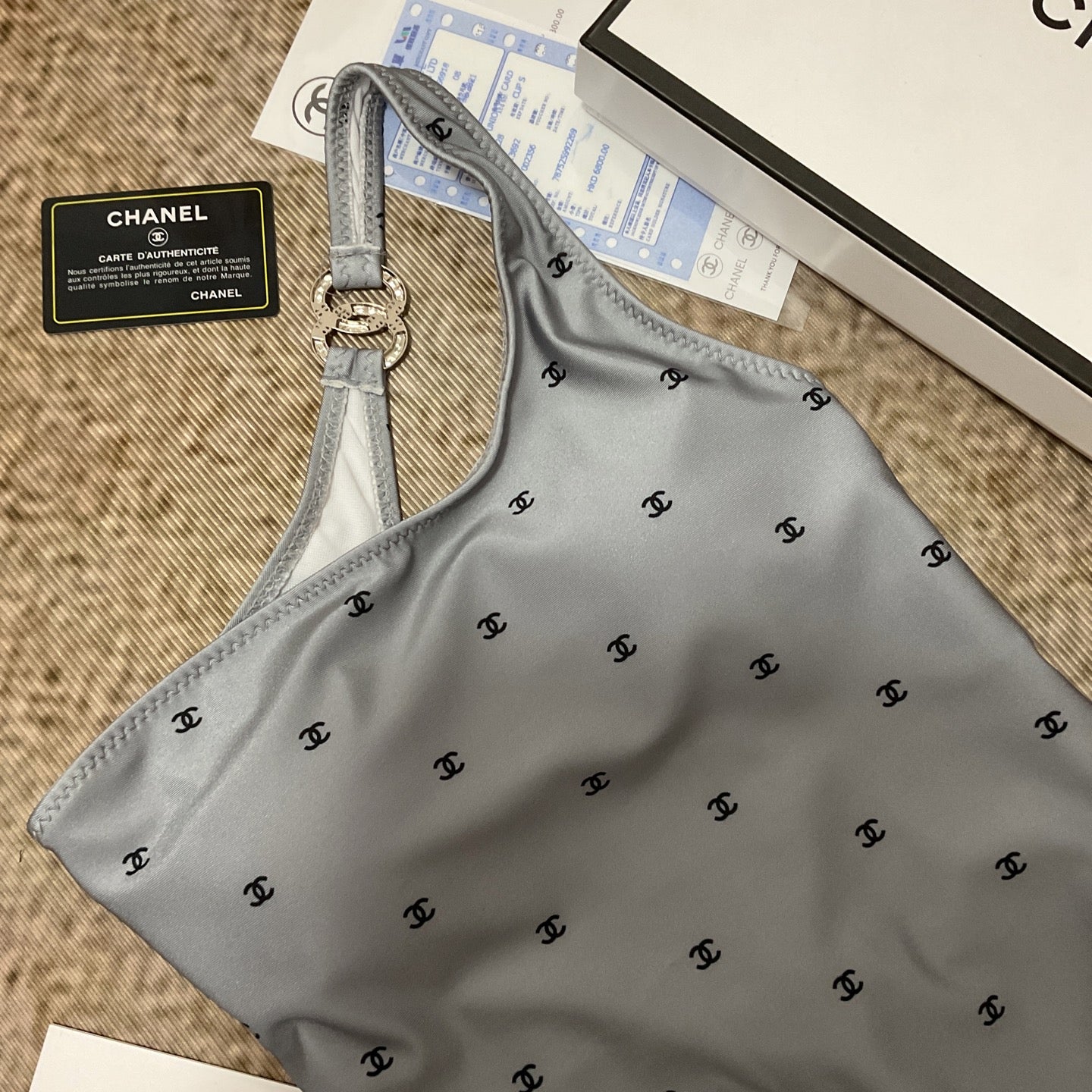 26SS NEW Grey One-Shoulder One-Piece Swimsuit 👙