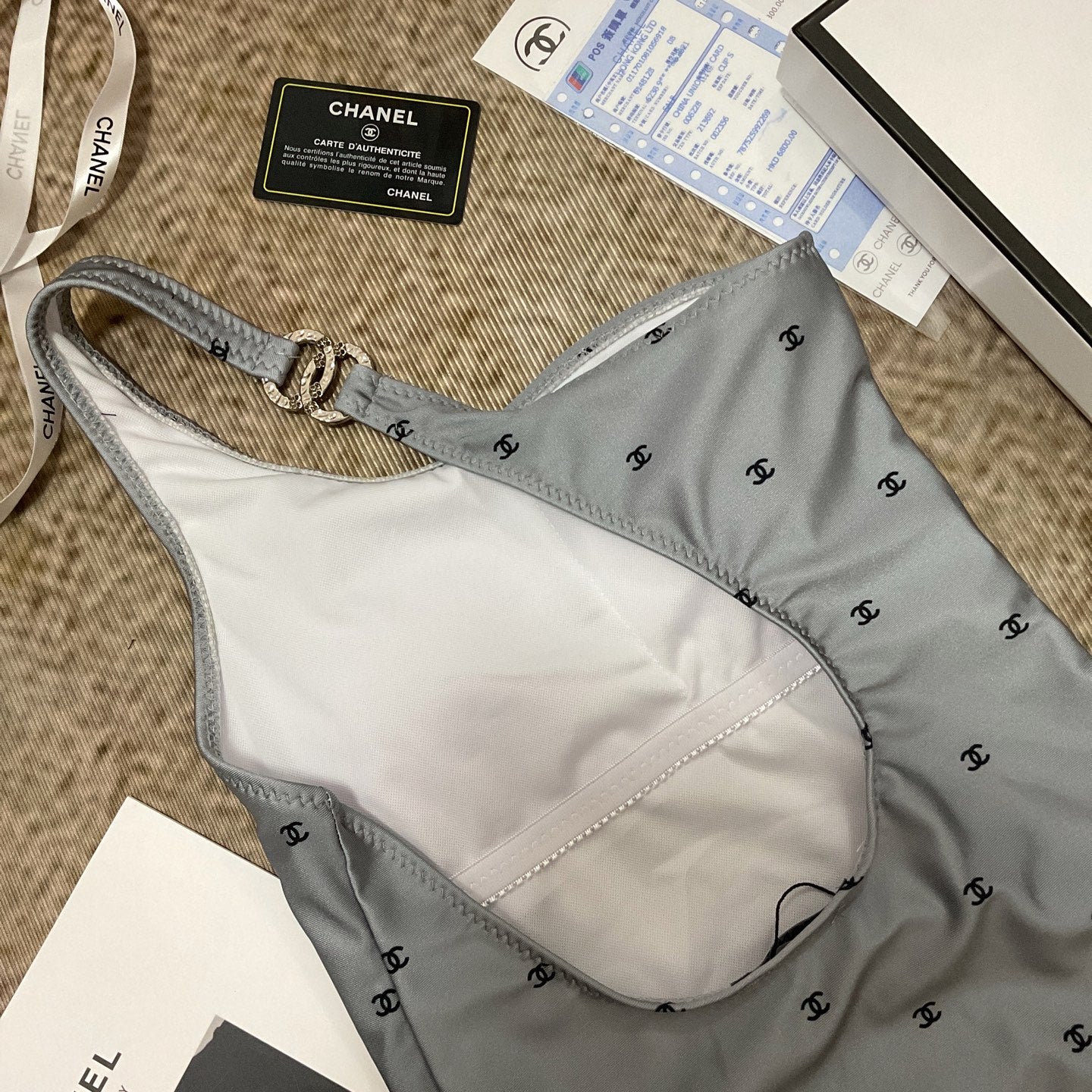 26SS NEW Grey One-Shoulder One-Piece Swimsuit 👙