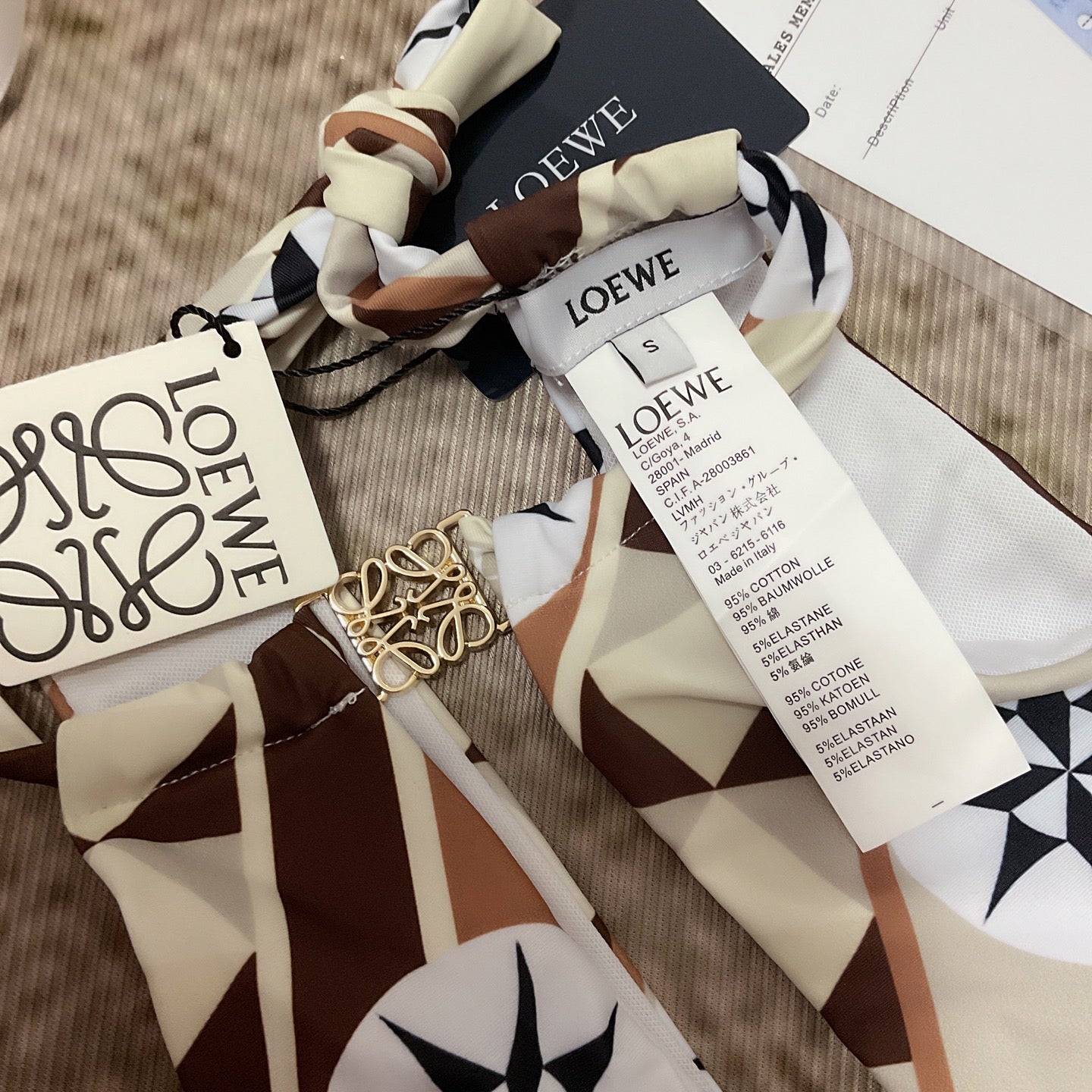 26SS NEW Geometric Pattern One-Piece Swimsuit 👙