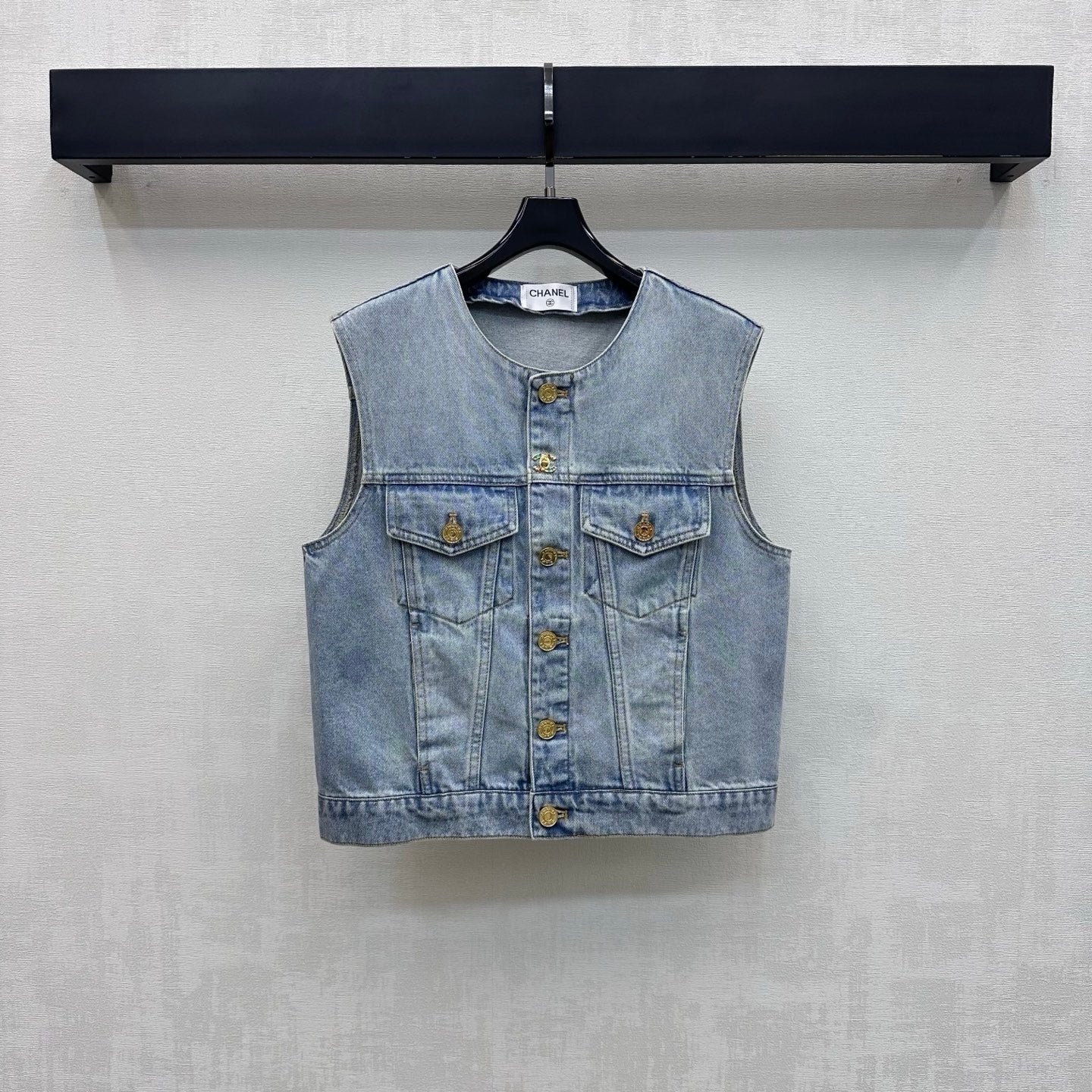 26SS NEW Gold-Button Denim Vest
