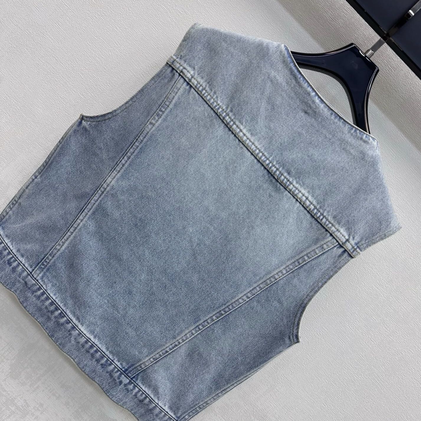 26SS NEW Gold-Button Denim Vest
