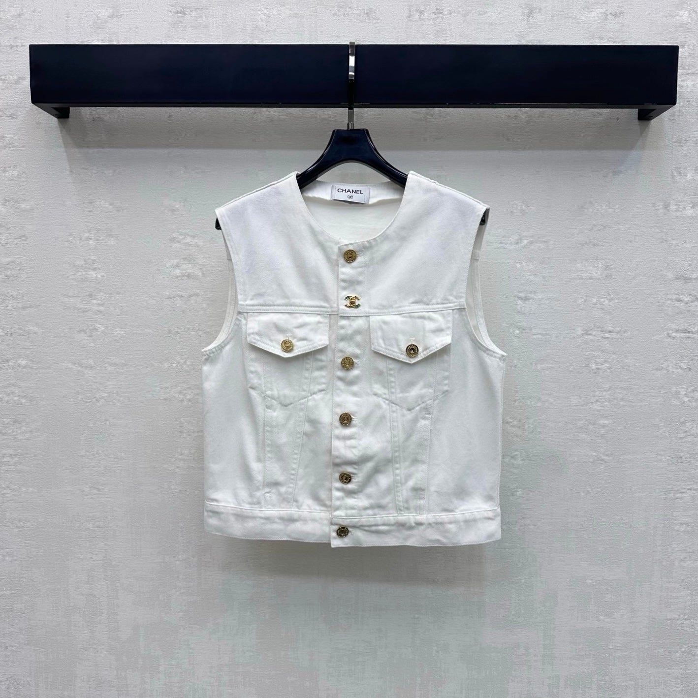 26SS NEW Gold-Button Denim Vest