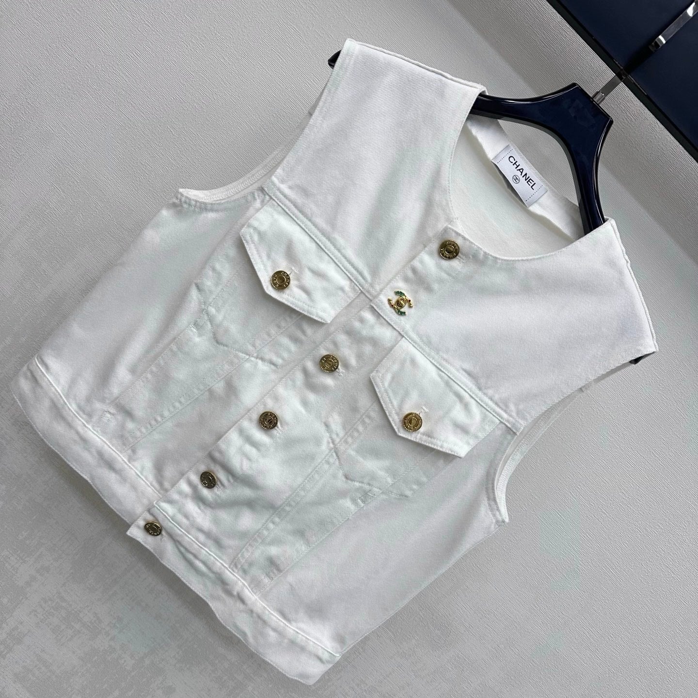 26SS NEW Gold-Button Denim Vest