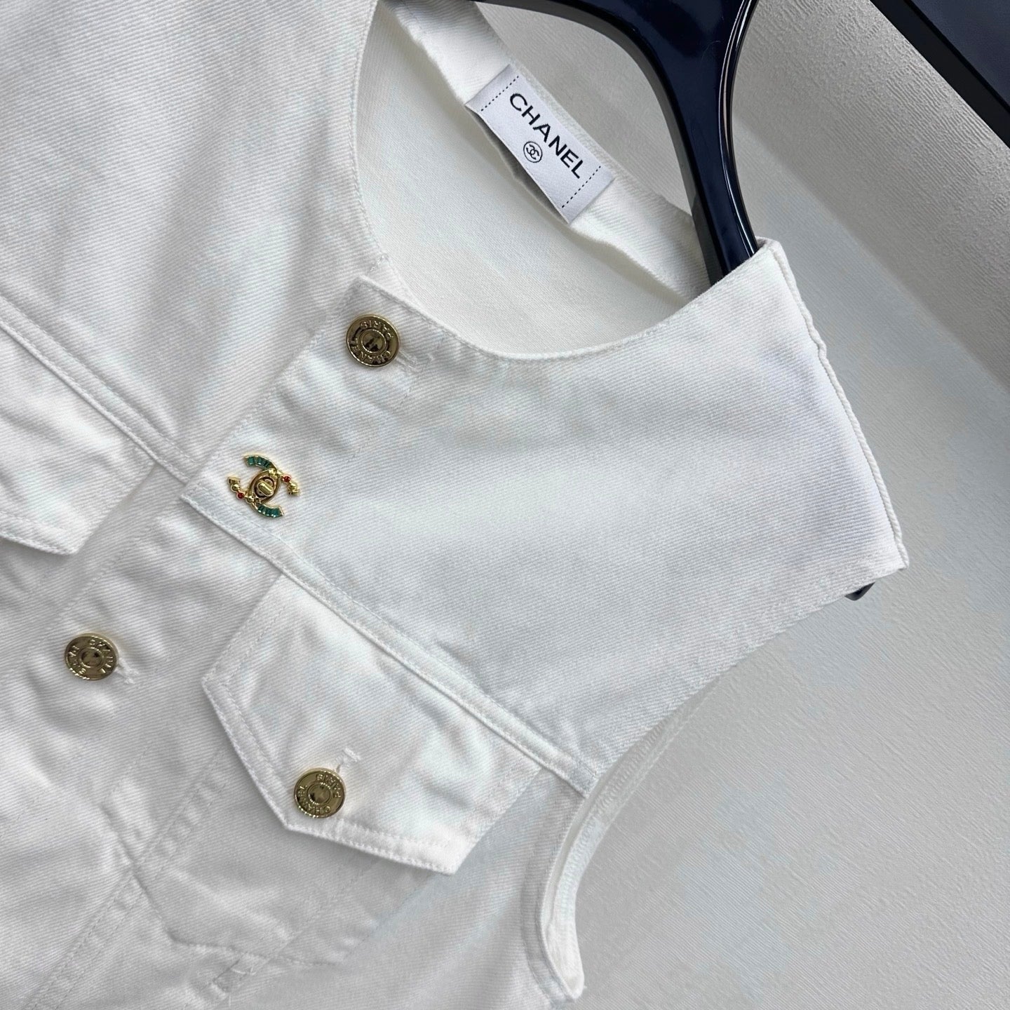 26SS NEW Gold-Button Denim Vest