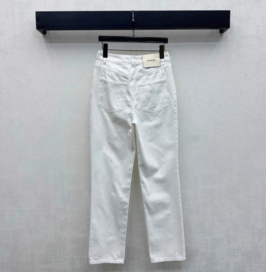 26SS NEW Gold-buttoned Straight-Leg Jeans