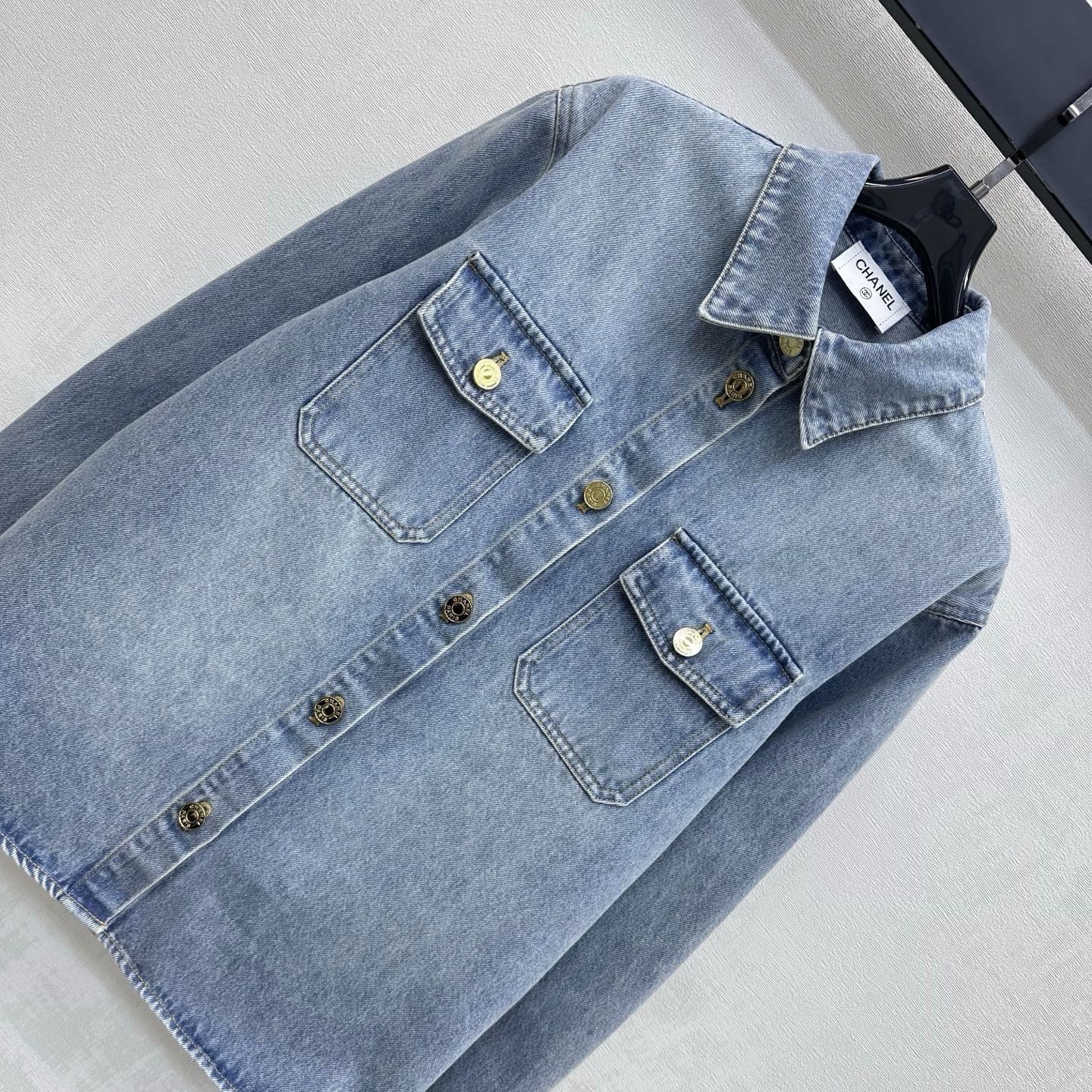 26SS NEW Denim Shirt Jacket with Gold Buttons