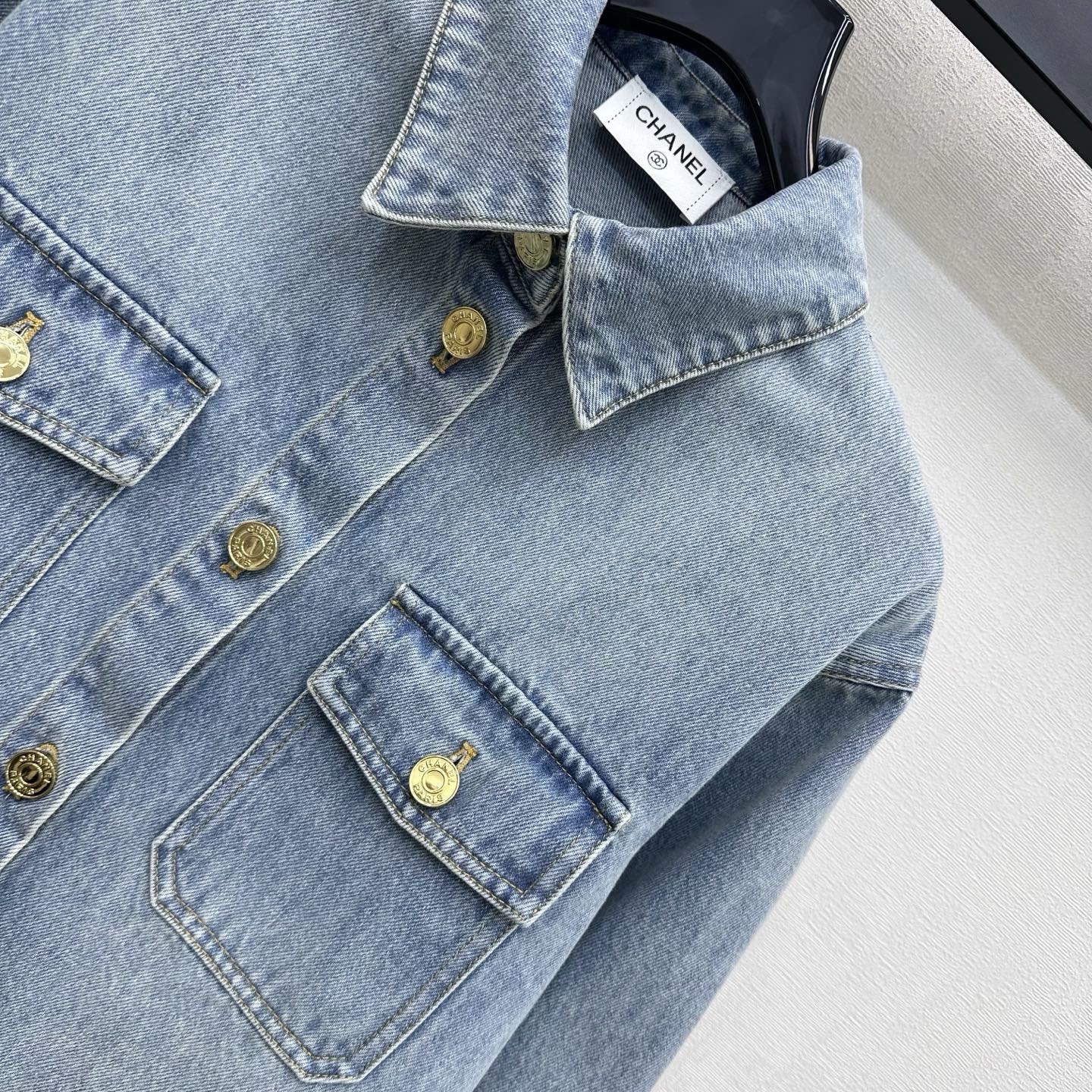 26SS NEW Denim Shirt Jacket with Gold Buttons