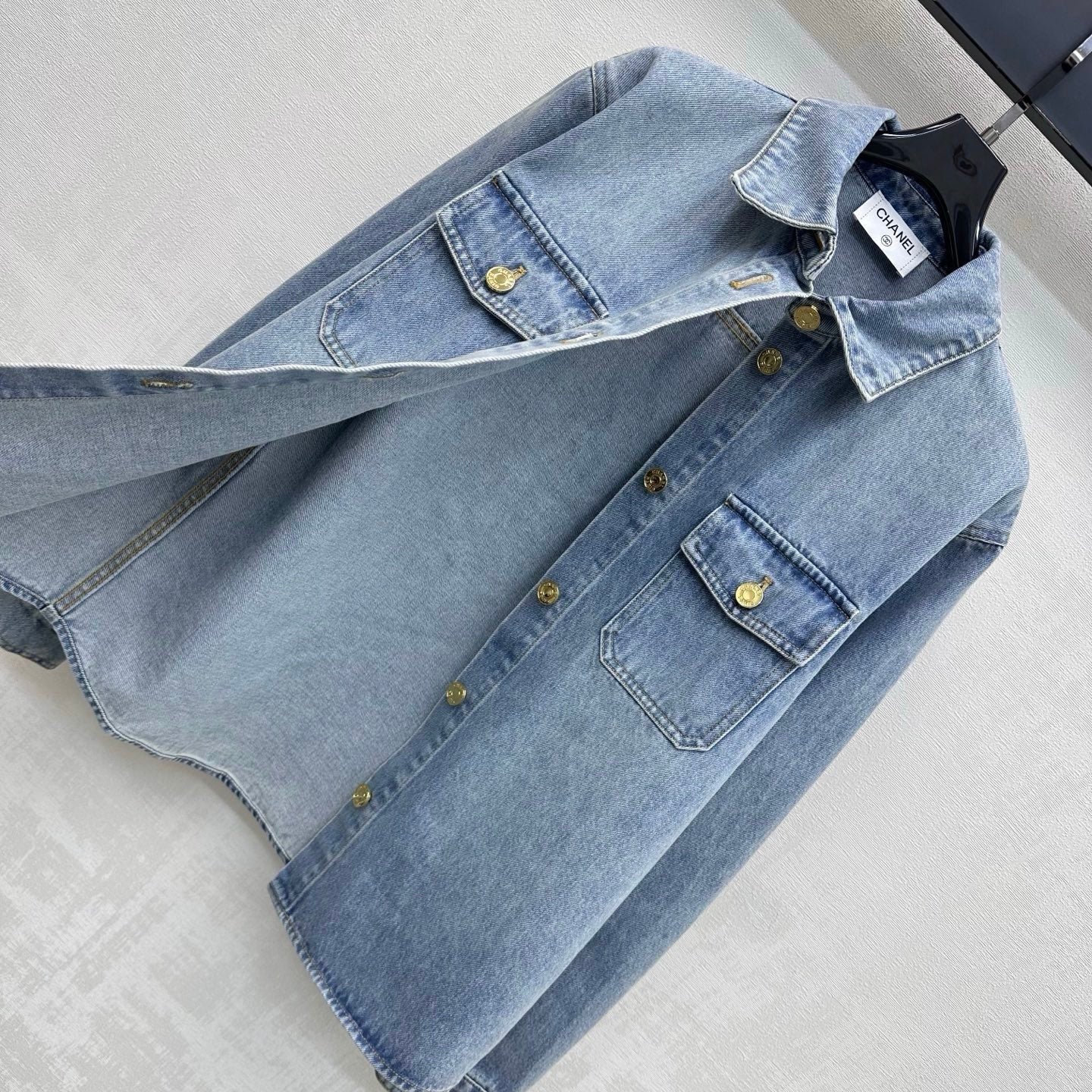 26SS NEW Denim Shirt Jacket with Gold Buttons