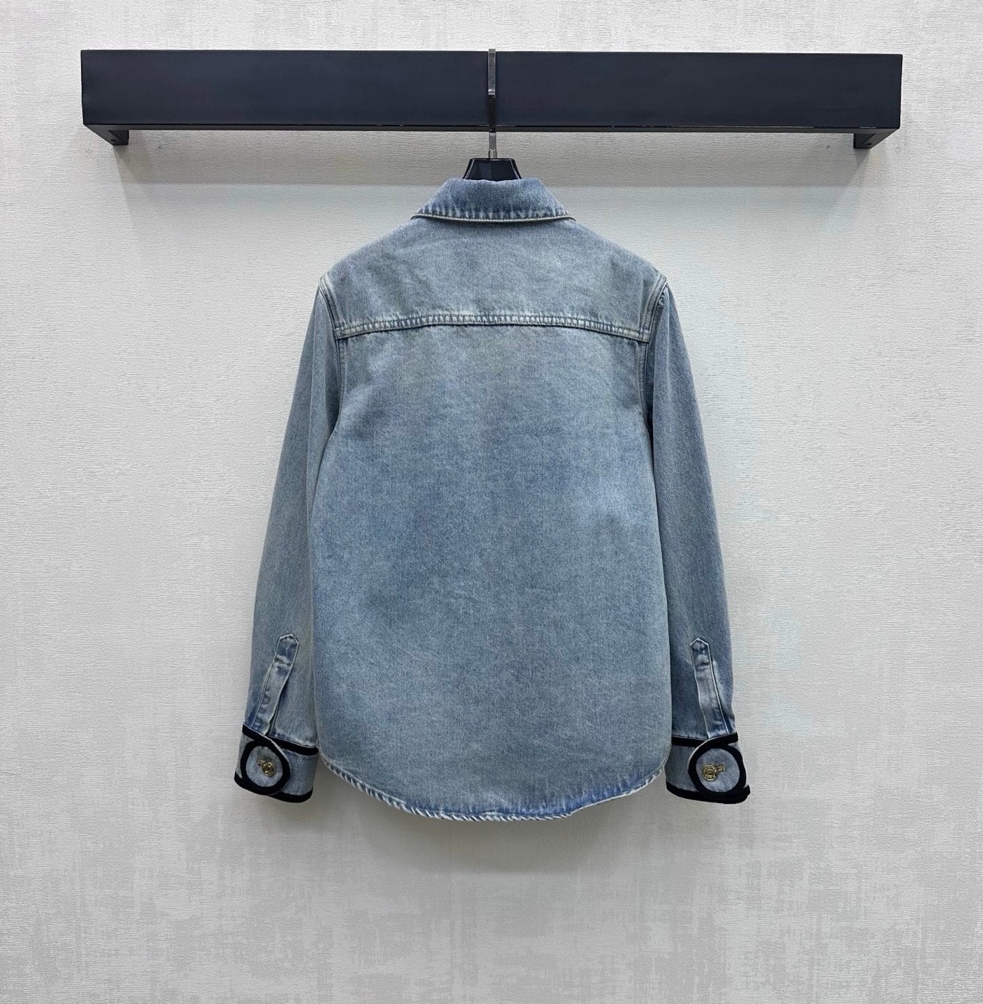 26SS NEW Denim Shirt with Gold Buttons and Straps