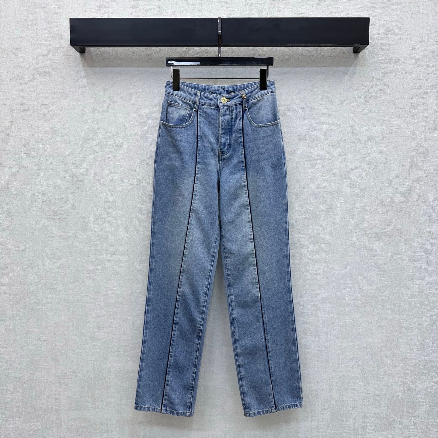 26SS NEW Gold Buckle Tie-on Jeans