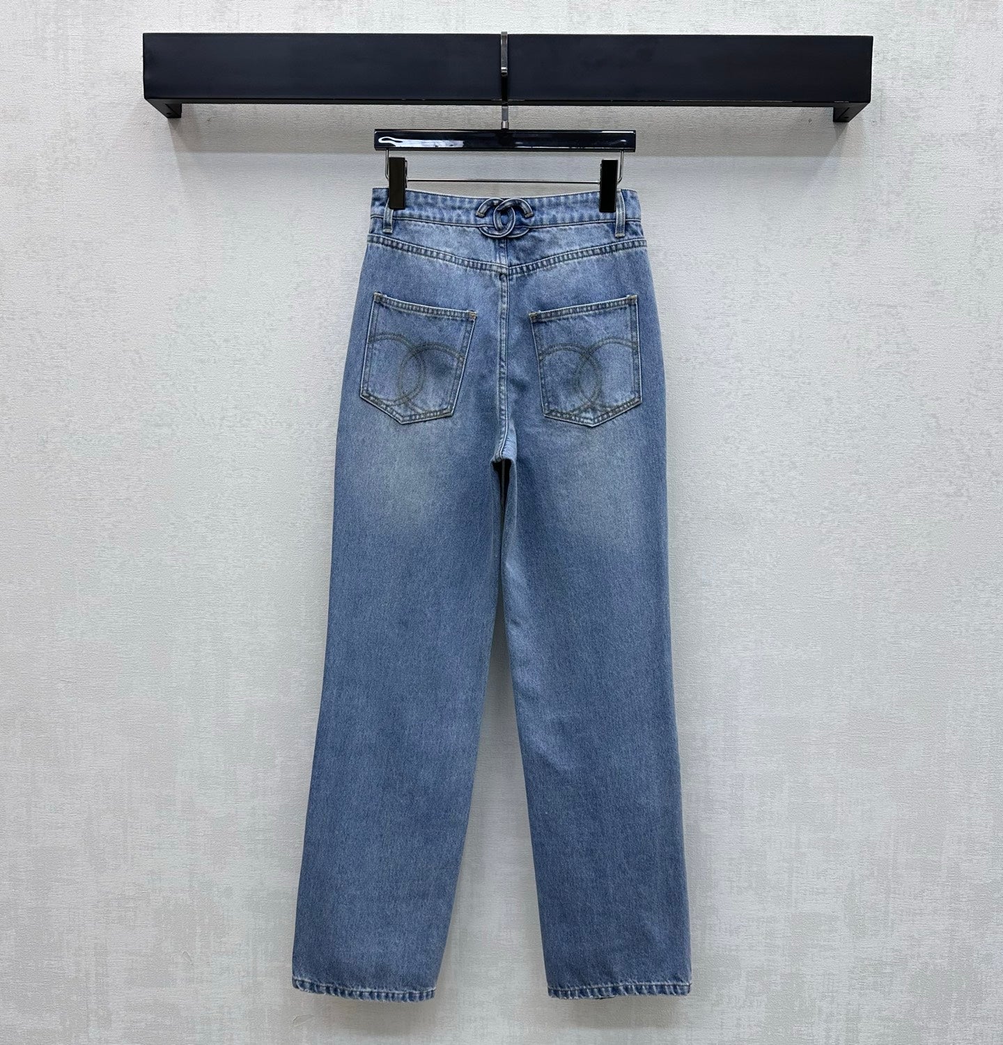 26SS NEW Gold Buckle Tie-on Jeans