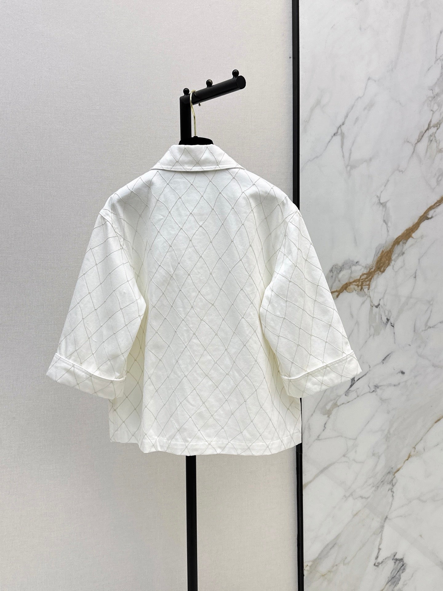 26SS NEW Coco Girl Beach Collection Heavy Embroidery Diamond Pattern Denim Jacket🩵