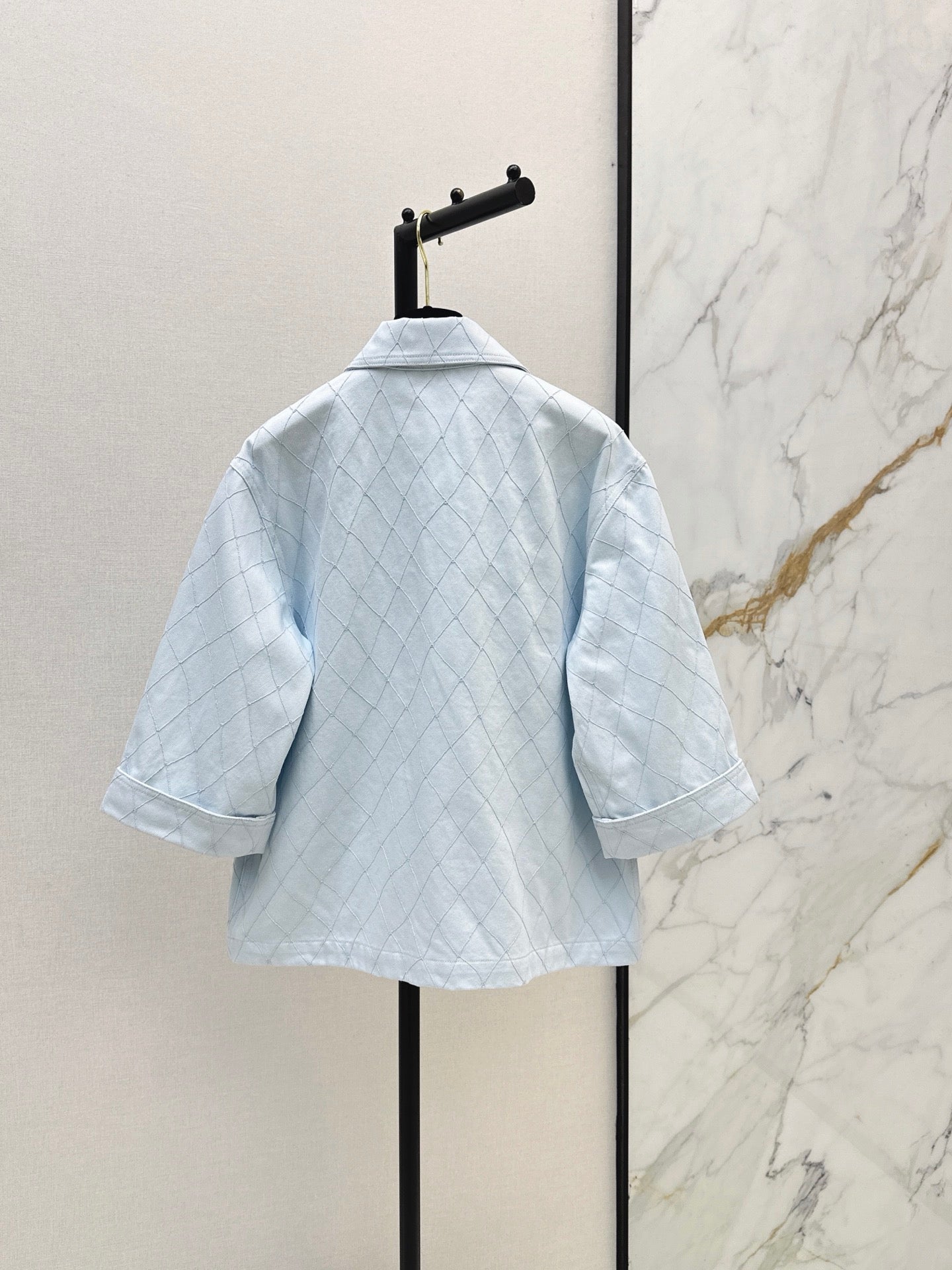 26SS NEW Coco Girl Beach Collection Heavy Embroidery Diamond Pattern Denim Jacket🩵