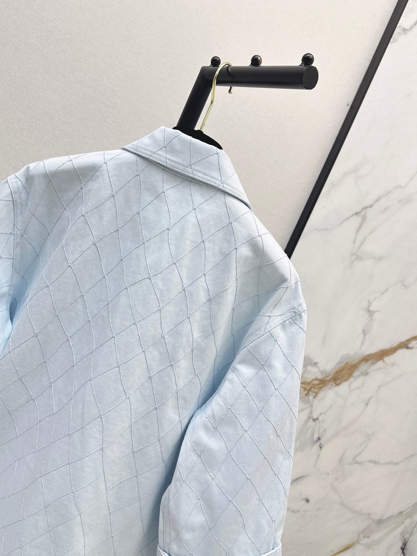 26SS NEW Coco Girl Beach Collection Heavy Embroidery Diamond Pattern Denim Jacket🩵